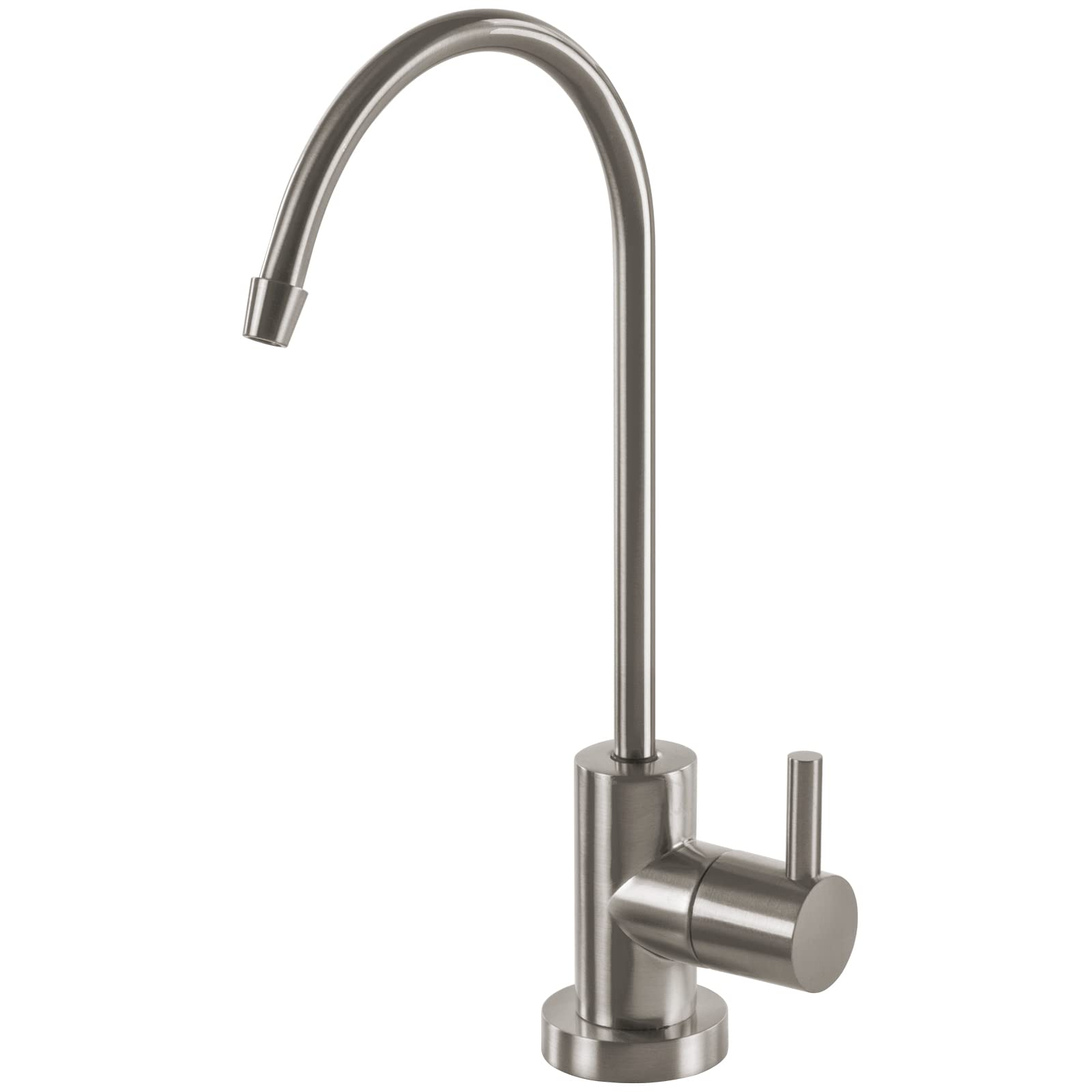 Express Water Modern Water Filter Faucet – Brushed Nickel Coke-Shaped Faucet – 100% Lead- Drinking Water Faucet – Compatible With Reverse Osmosis Water Filtration Systems