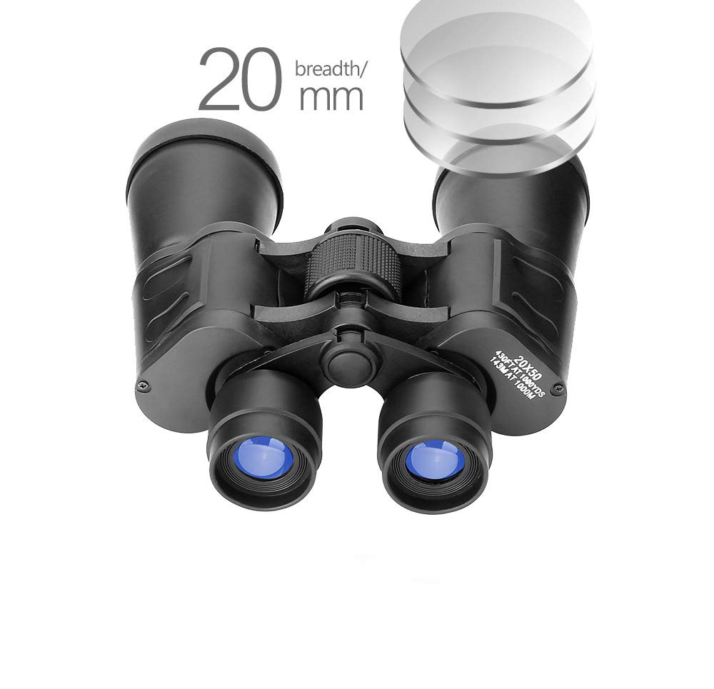 Nuzamas 20X50 Binoculars, Compact Waterproof Design, High Definition, Fast Focusing, Fmc Green Film, Telescope For Bird Watching Camping Fishing Hunting Travel Football Games Outdoor Concert