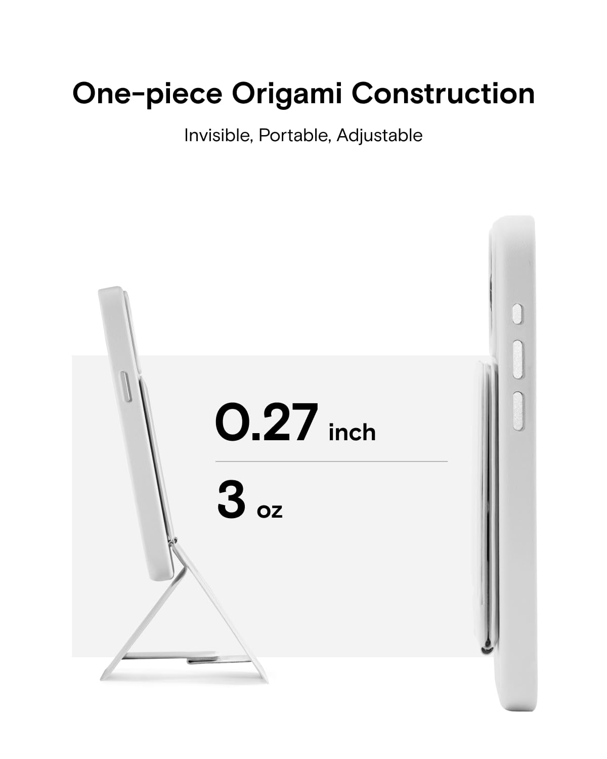 Moft Phone Tripod Stand Compatible With Iphone 16/15/14/13/12 Series, Angle Adjustment & Strong Magnets Movas Vegan Leather Invisible Selfie Stick Tripod, Misty Cove (Without Card Slot)
