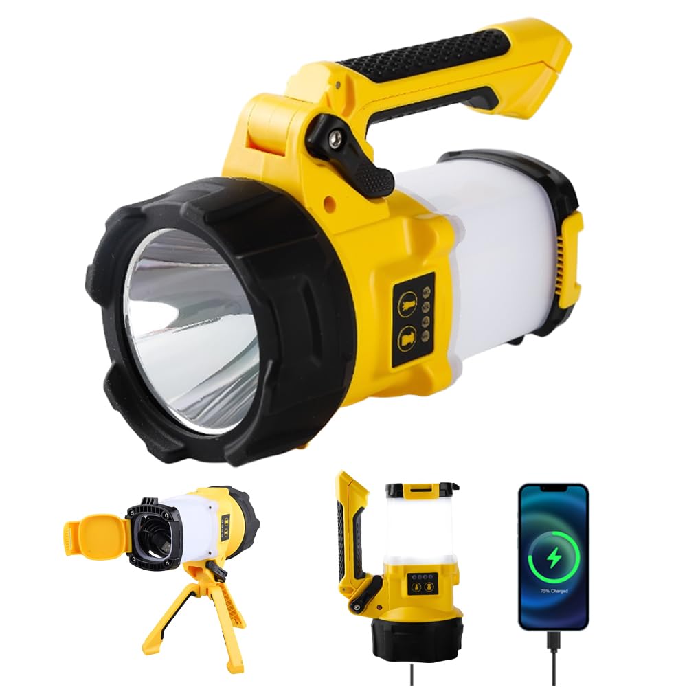 Lonleeyu Rechargeable Led Lantern, Camping Essentials, 4400Mah Power Bank, 6 Light Modes, Power Bank, Ip65Waterproof Lantern Flashlight For Hurricane Emergency, Hiking, Home And More, Usb Cable Included