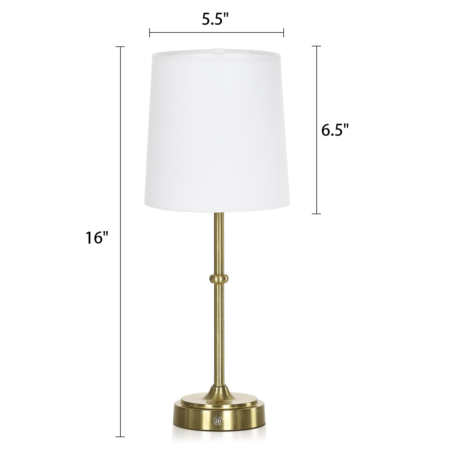 Cinyirong 16" Portable Cordless Table Lamp Set Of 2, Built-In Rechargeable Battery Lighting, Dimmable Lamp For Bedroom, Bedside, Gold Lamps For Dining Room, Antique Brass