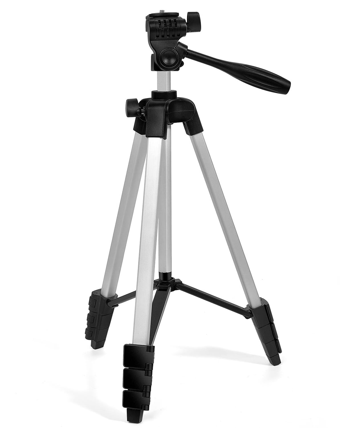 Vulcanforge 16.5"-55" Aluminum Tripod For Laser Level, 1.2Lb Lightweight, 3D Pan Tilt With Bubble Level, Quick Release Plate, Silver