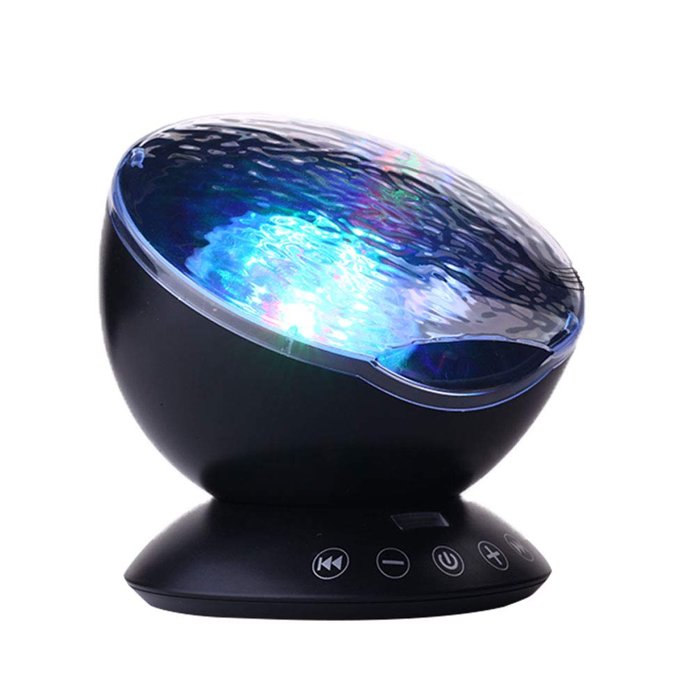 Tom Ocean Wave Projector, Night Light Projector With Remote Control Timer, Dimmable 7 Colors Led Lighting Modes Music Speaker Water Lamp For Kids Adults Bedroom  Party Decorations (Black)