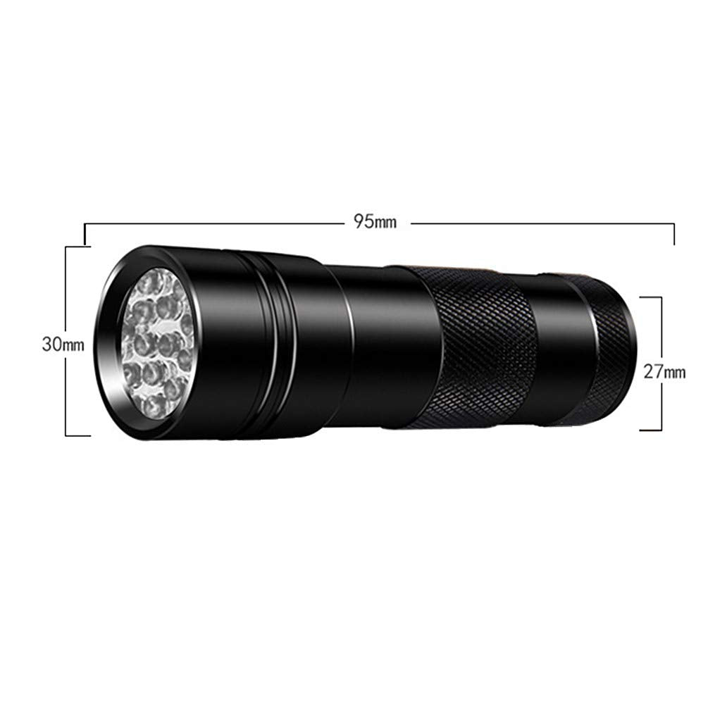 Wollcocer Black Light Uv Flashlight 12 Led 395Nm For Ultraviolet Blue Light Torch For Scorpions Dog Cat Pet Urine Detector Fluorescent Minerals