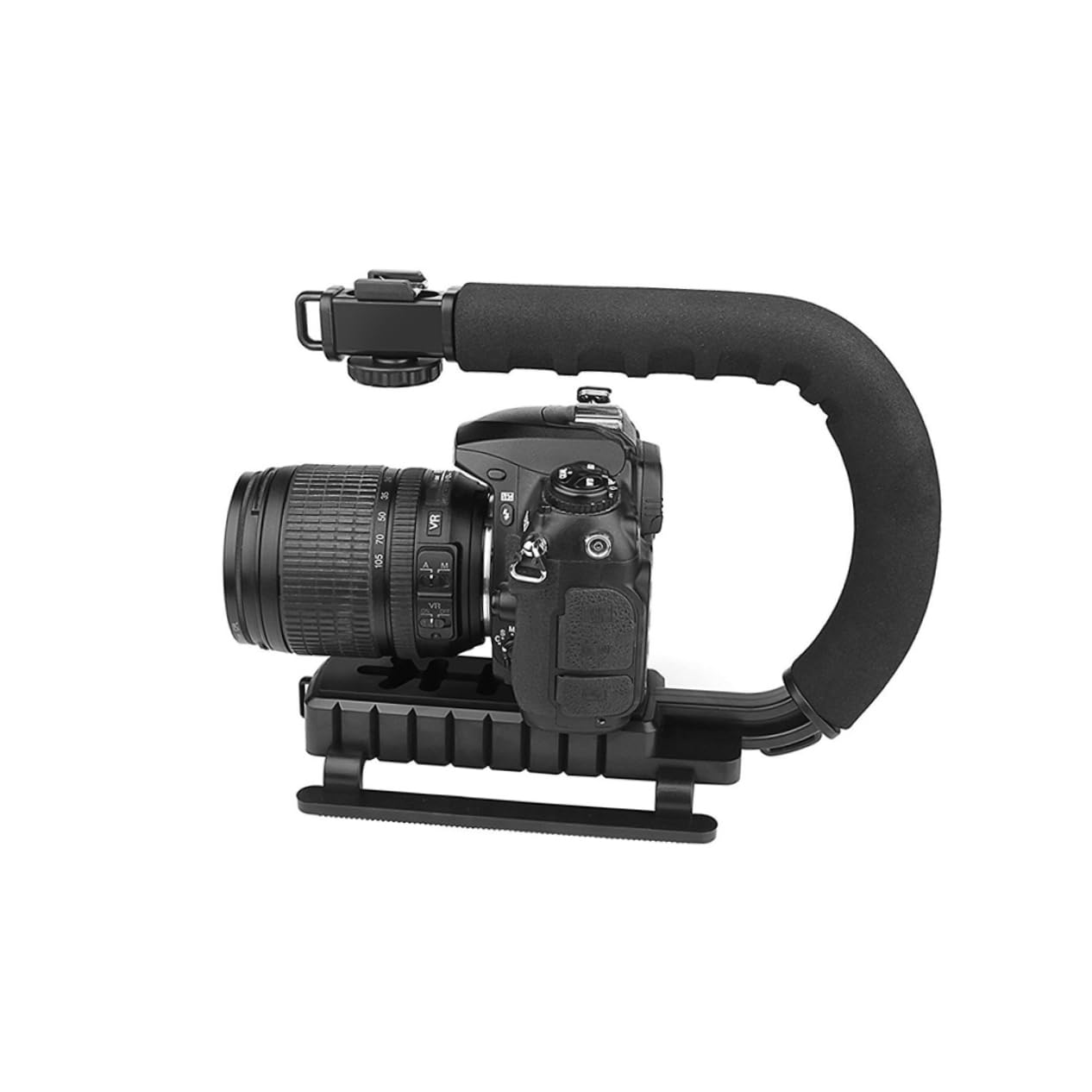 Kontonty Stabilizer Grip Hot Shoe Shape Bracket Camera Stabilizer Foam Handle 1/4 Screw Hole