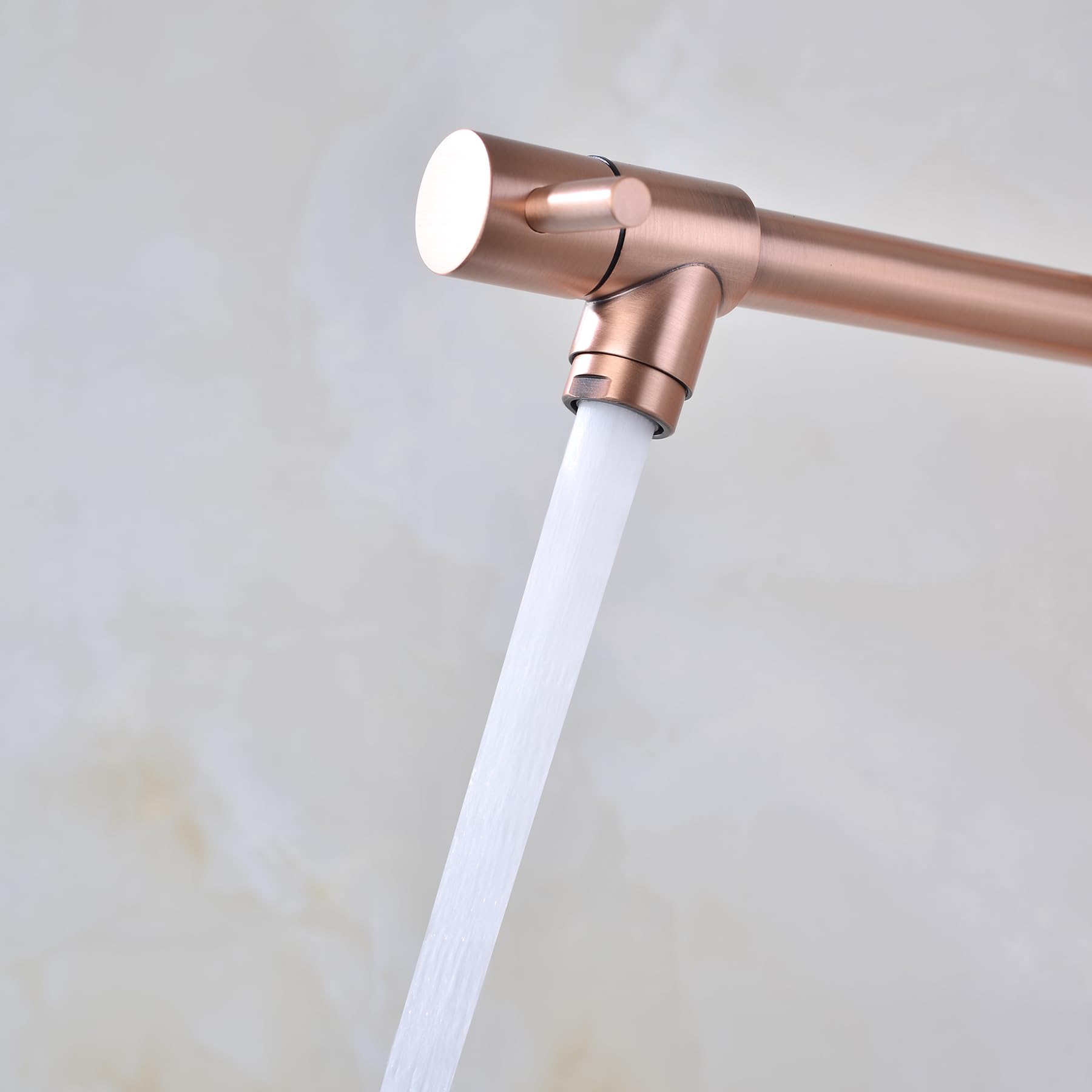 Avola Classical Copper Kitchen Faucet With Pull Down Sprayer, Rose Gold Kitchen Sink Faucet With Pot Filler Single Handle Commercial Brass Tap For Bar Laundry Rv Utility Sink