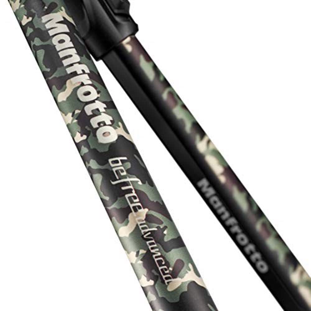 Manfrotto Be Advanced Camo Travel Tripod, Advanced Travel Tripod Kit, With Ball Head With Ergonomic Controls, Twist Lock Closures, Photography Tripod, Tripod For Video Cameras And Cameras - Green