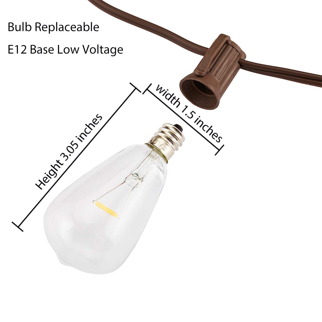 Zhongxin Solar String Lights Outdoor, Patio Lights String Waterproof With 10 Classic St38 Led Edison Bulbs, Perfect For Garden, Backyard, Pergola, Party, Cafe, Bistro, Wedding, Camping Decoration