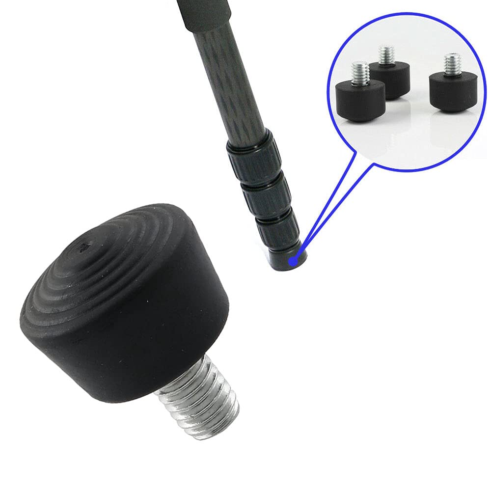 Pzrt 3Pcs Antislip Rubber Tripod Feet Spike Photography Accessories For Tripod Monopod 3/8 Inch