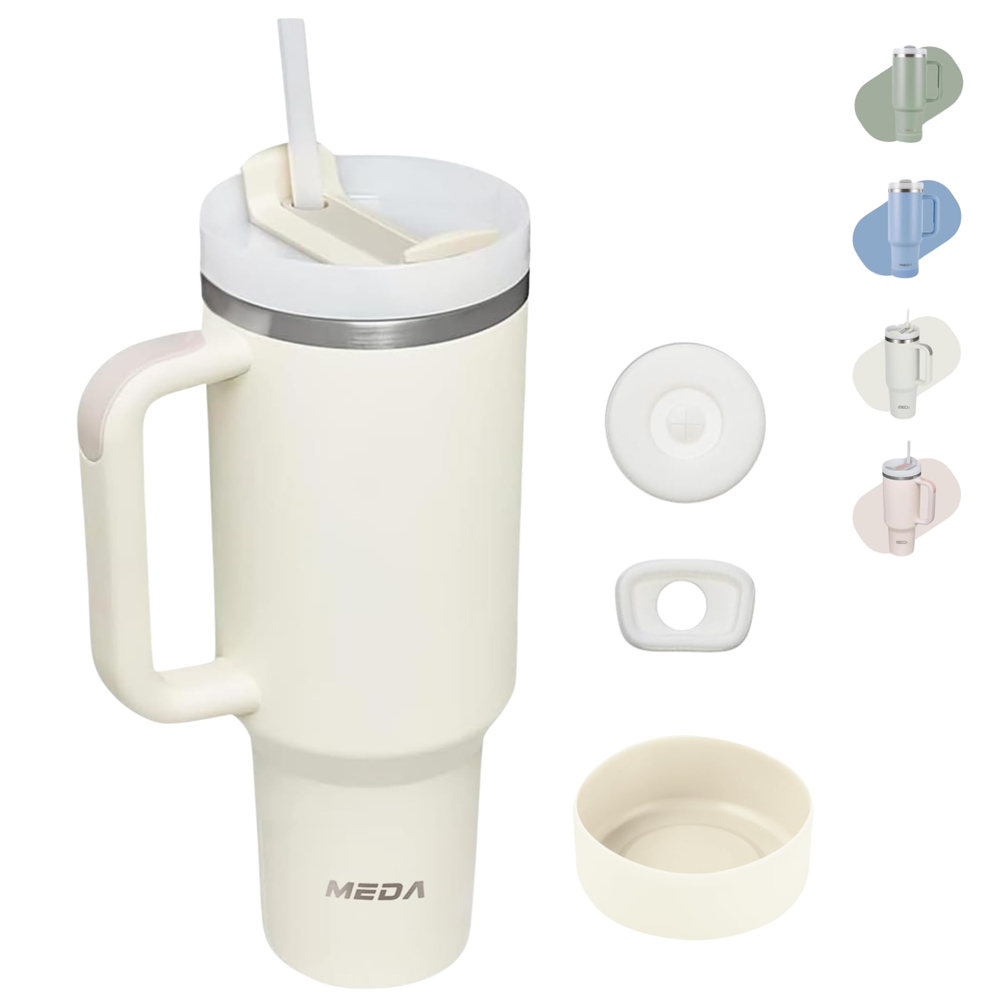 Tumbler With Lid & Straw 40Oz  Leak Proof ,Insulated, Reusable Travel Coffee Mug Stainless Steel