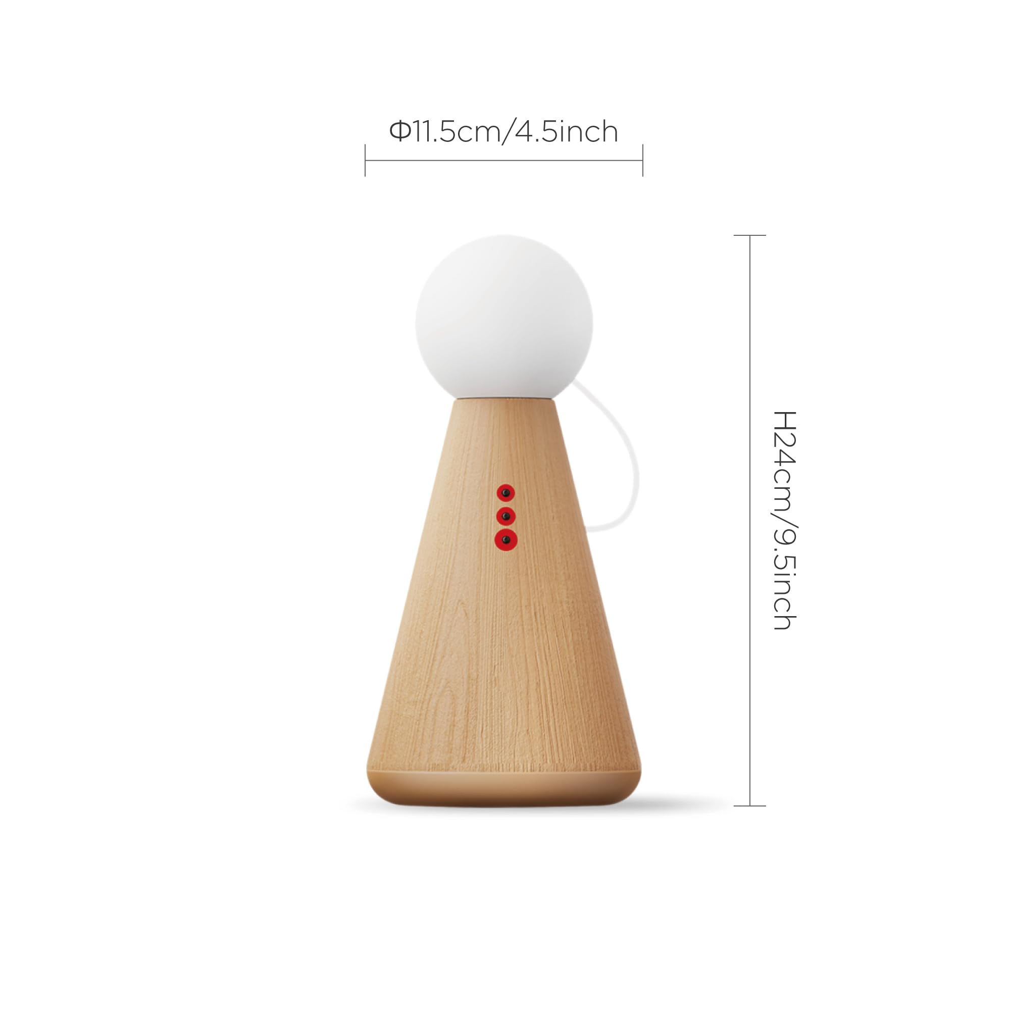 Lampe House Bedside Table Lamp Doll Shaped,Cordless Battery Operated Light Magnetic Switch Usb C Charging Port Wood Color Accent,Nightstand Lamp For For Bedroom Living Room Kids Home Office Dorm