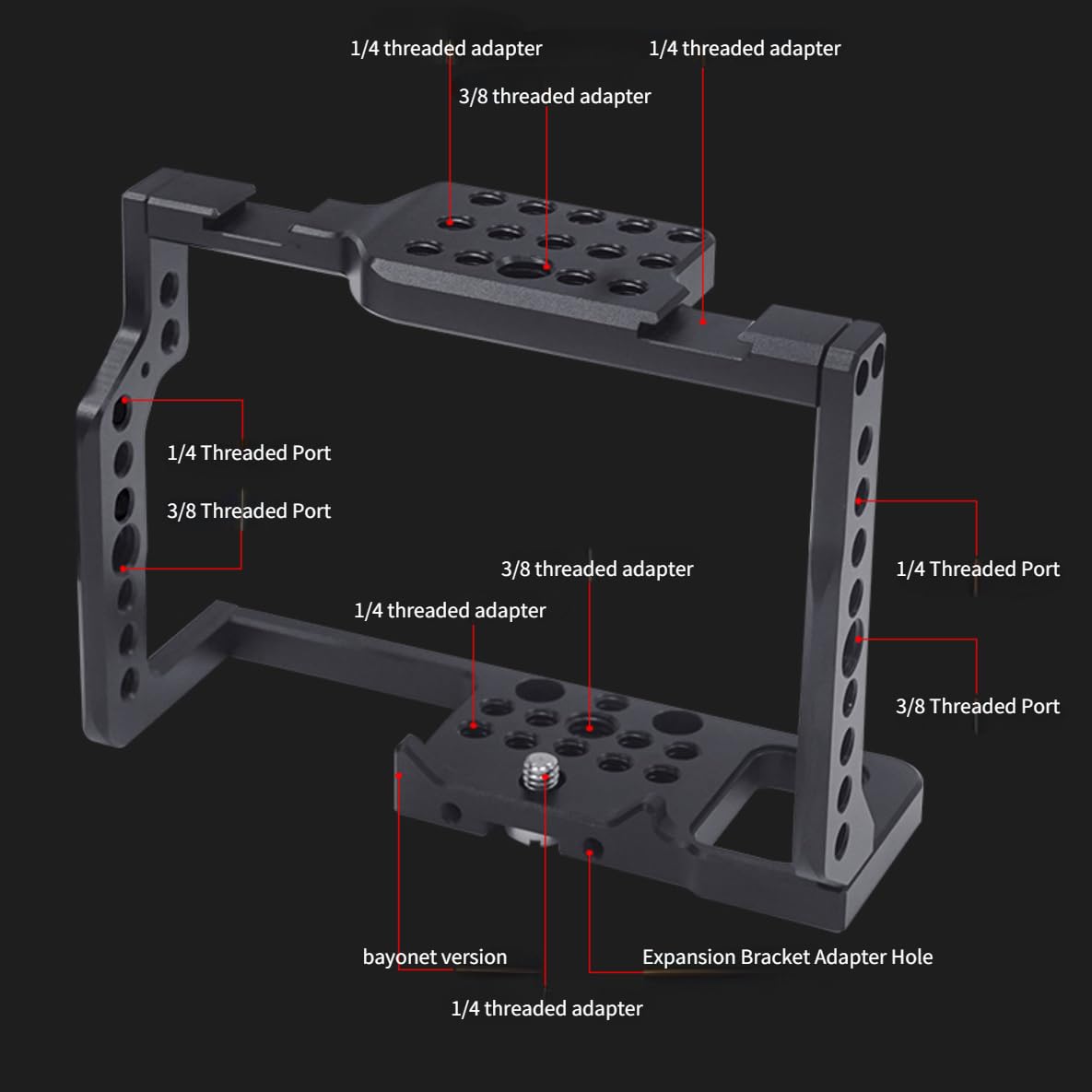Novelgoal Camera Cage Stabilizer Video Film Movies Protective Frame Case Compatible With Lumix G85/G80 Dslr Camera Video Rig Accessories