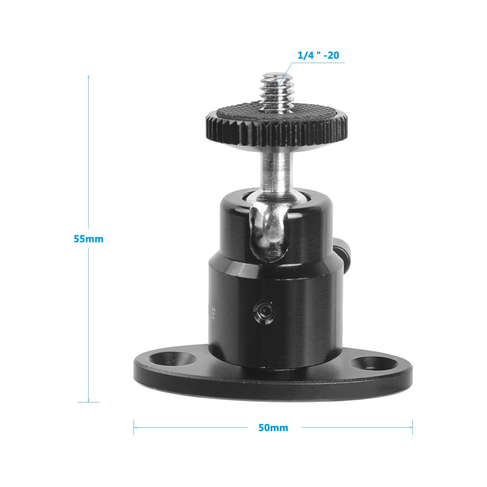 Camvate 1/4"-20 Mini Ball Head With Ceiling Mount For Cctv & Video Wall Monitors Mount - 1991