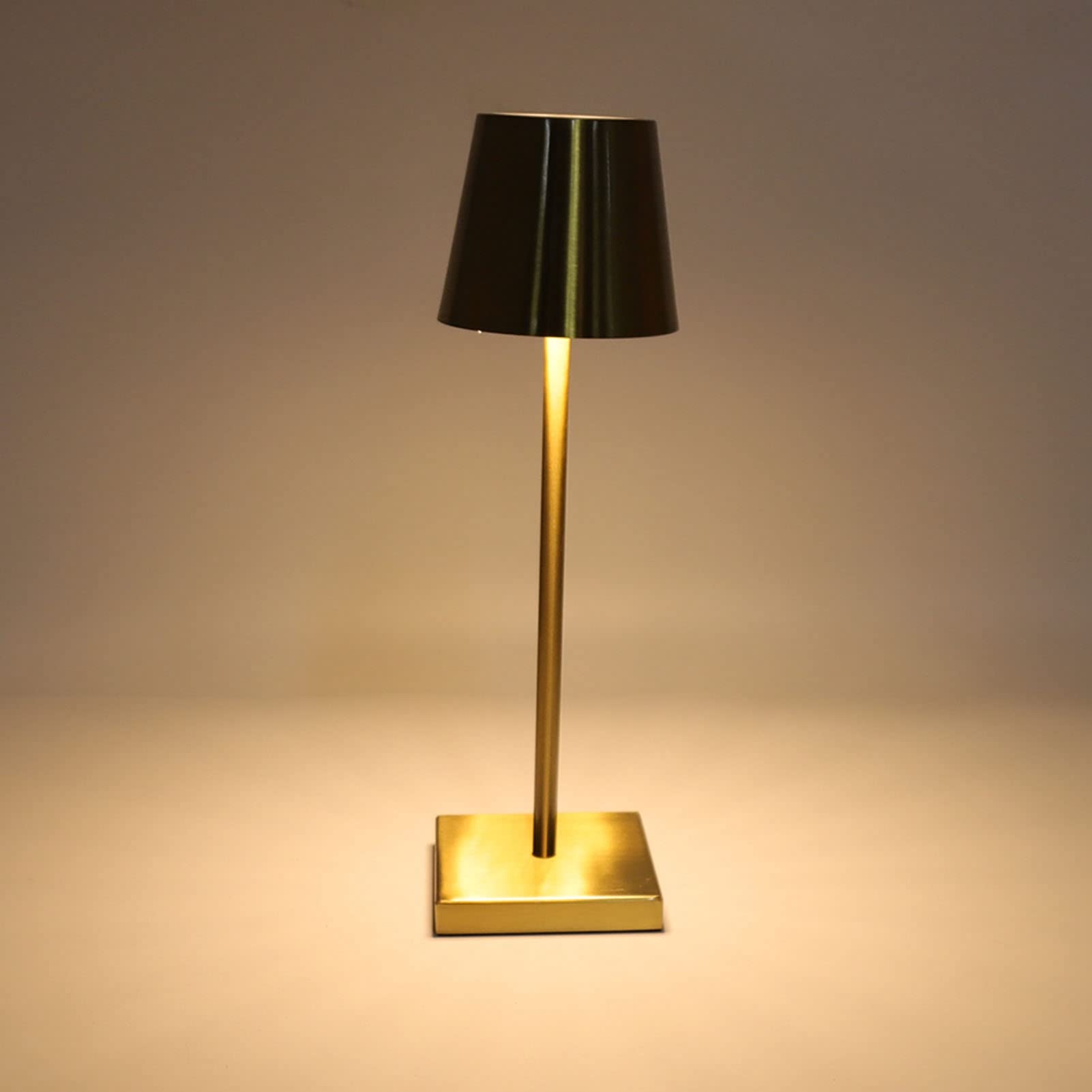 Topincn Table Lamp, High Brightness Led Touch Dimmable Modern Simple Table Lamp, Rechargeable Cordless Table Lamp For Restaurant Bar (Gold)