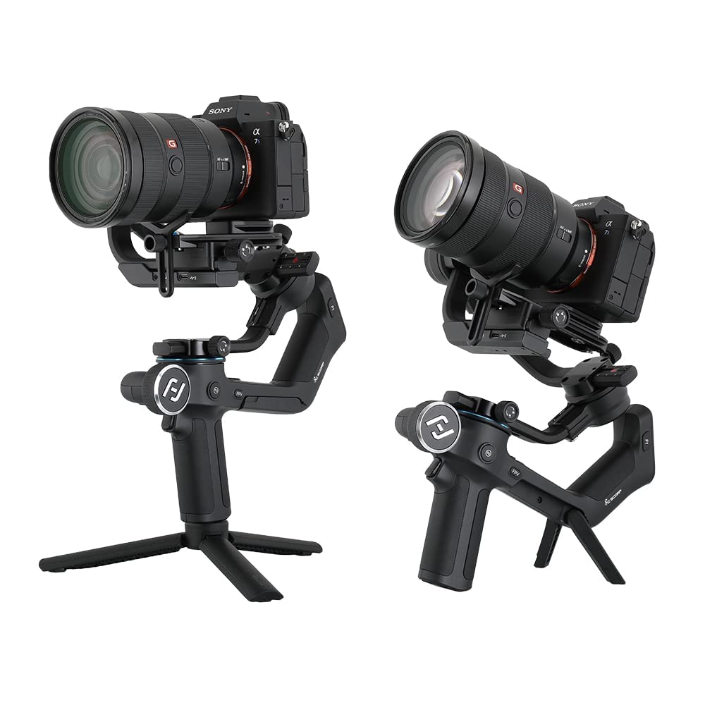 Feiyutech Scorp Handheld Gimbal Camera Stabilizer For Dslr/Mirrorless Camera For Sony,Canon,P-Anasonic,Nikon With Oled Screen And Underslung Rear Grip,5.5Lbs Payload