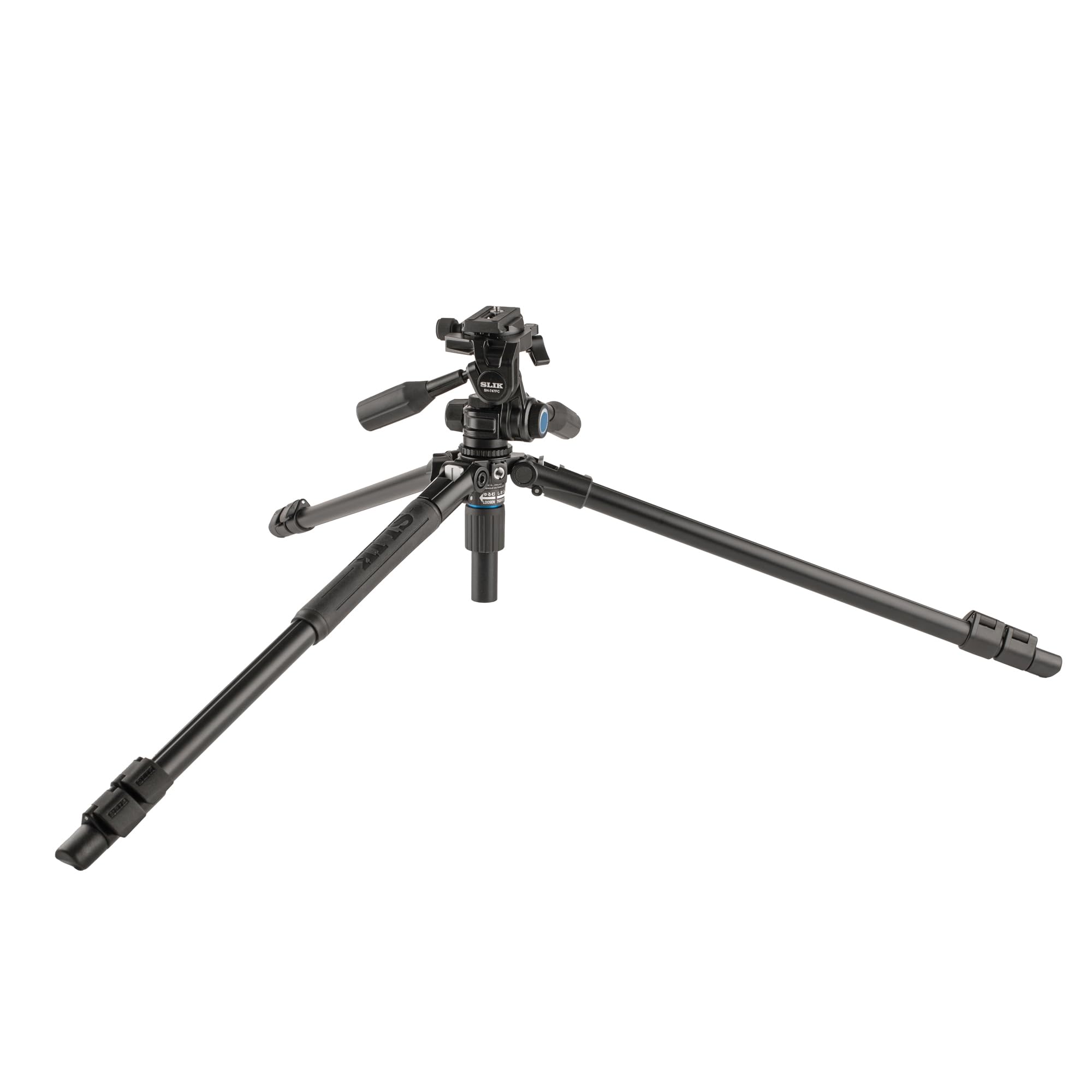 Slik Pro Al-523-3Wfc Aluminum Tripod Kit With Sh-747Fc 3-Way Pan Head W/Friction Control, Black