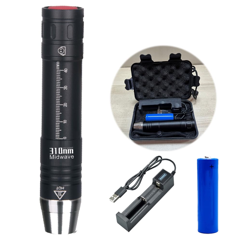 Wondsunson Handheld Rechargeable Midwave Ultraviolet Light, Mw 310Nm Wavelength Led Filtered Uvb Flashlight For Minerals Phosphor Detector