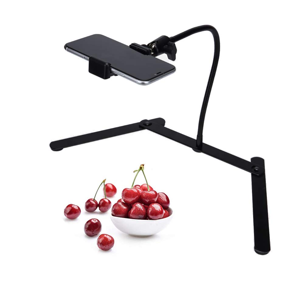 Aontoky Photo Copy Pico Projector Stand Overhead Tripod Video Stand Phone Mount Flexible Tabletop Stand For Live Streaming Video Recording Vlog Youtube Teaching Cooking Crafting Demo Drawing Recording