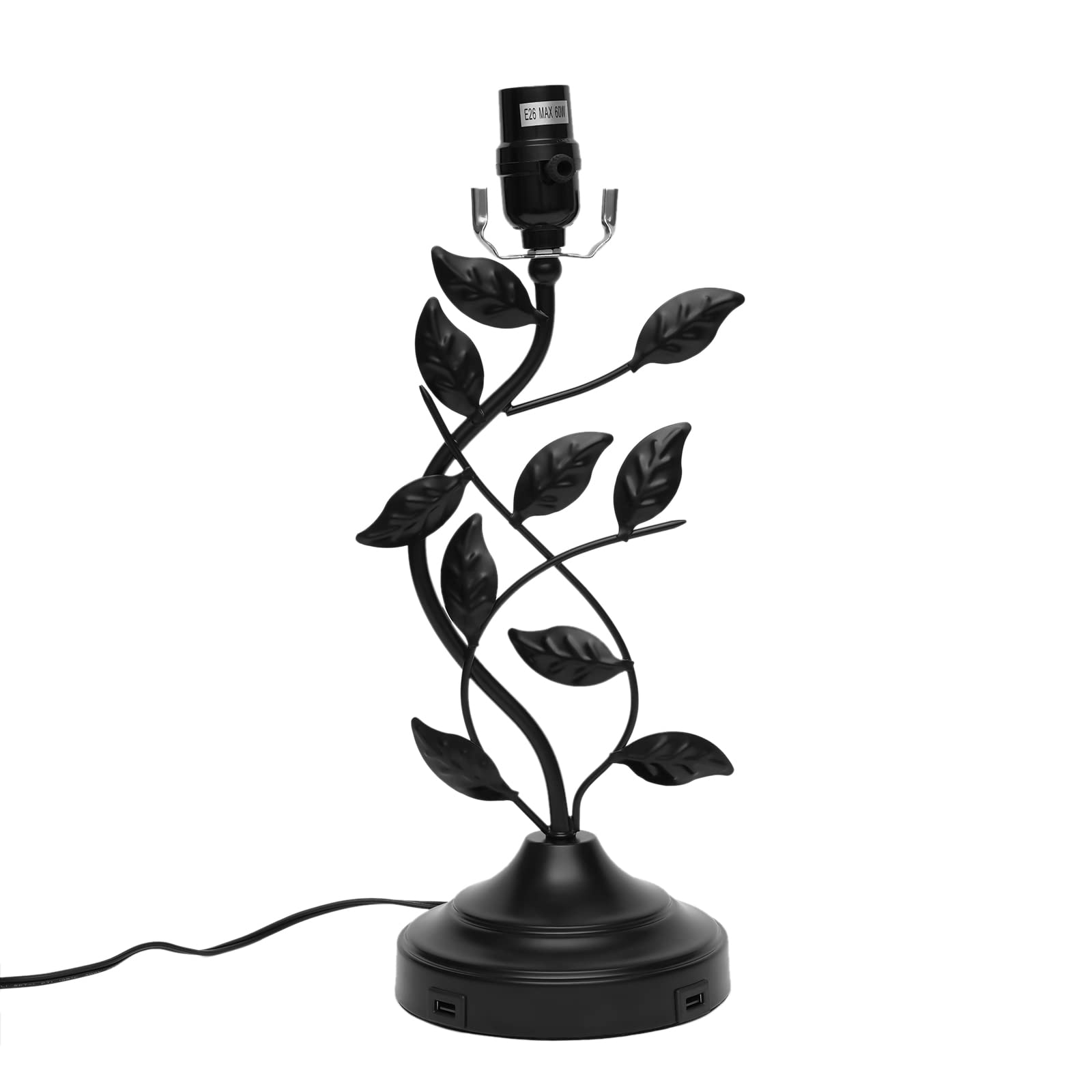 Eapmic Table Lamp With Usb Ports,Bedside End Table Lamp Traditional Nightstand Desk Lamp Large Retro Leaf Lamp For Living Bedroom Office (Retro)