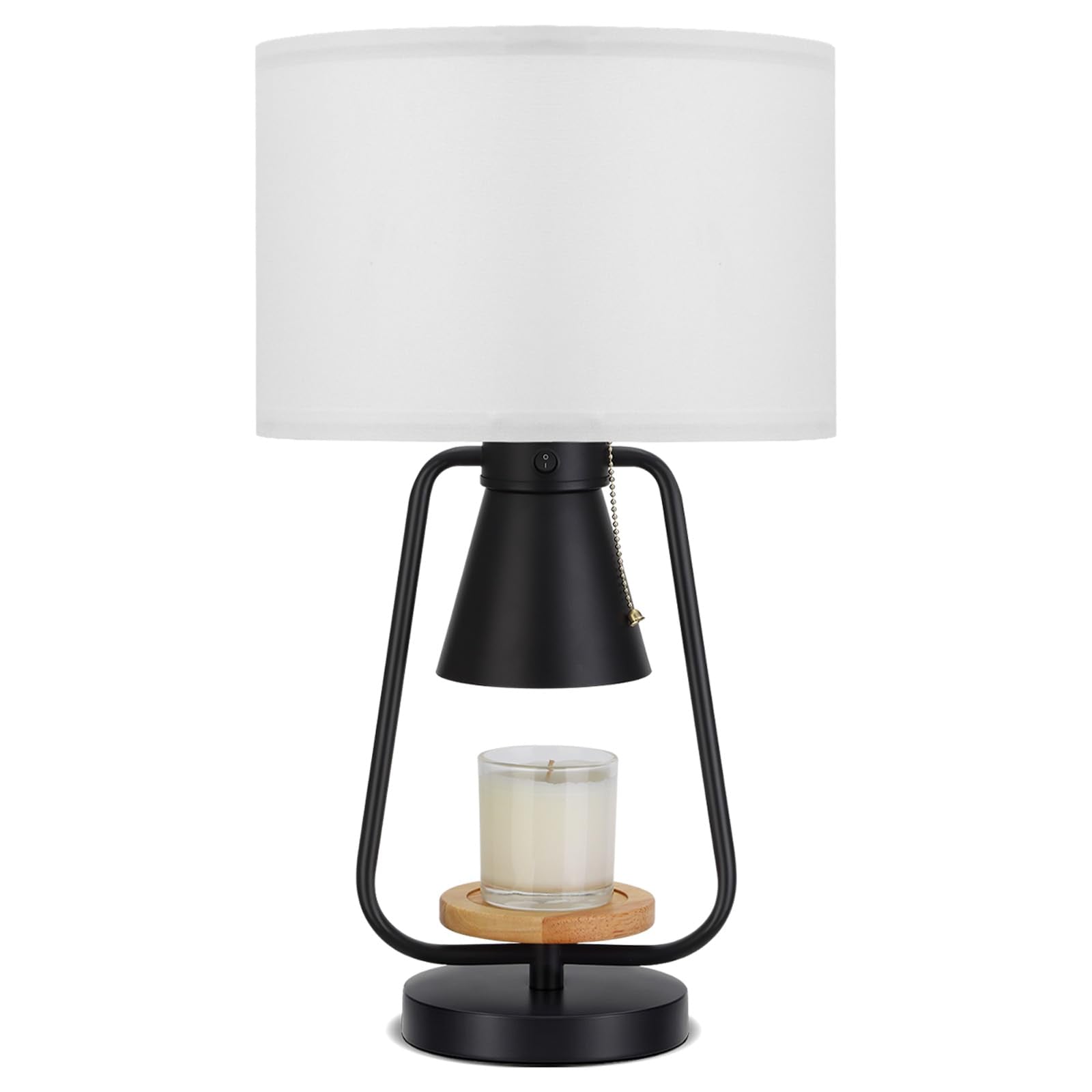 Riceears 21In Table Lamp With Candle Warmer 2 Bulbs, 2 Independent Switches, Large Table Lamp For Nightstand Bedroom Living Room Bed Side, E26 & Gu10 Bulbs Included
