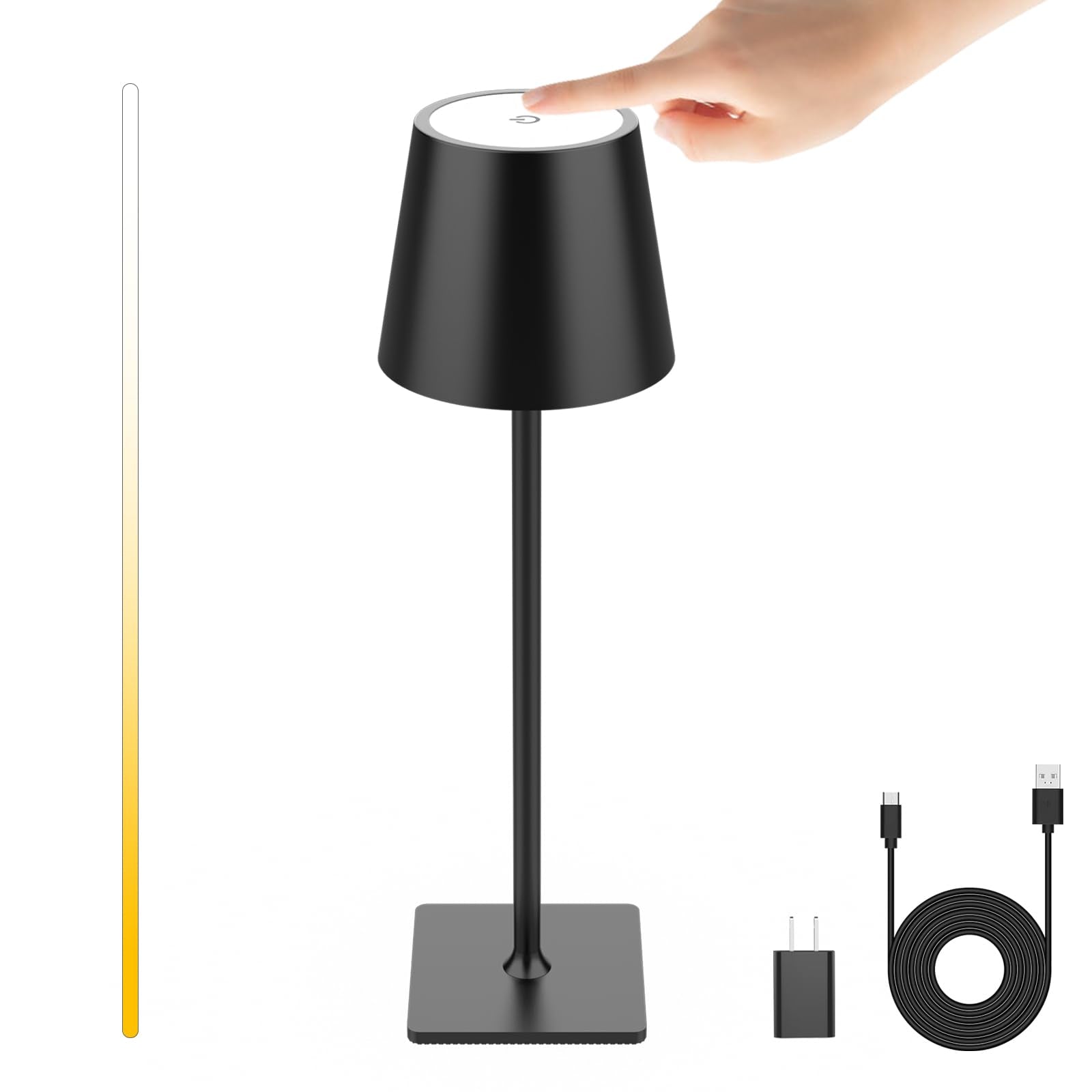 Mojimdo Cordless Table Lamp, Dimmable 64 Leds Desk Light [1700K/4500K/6000K With Stepless] 5000Mah Rechargeable Table Lamps For Living Room Bedroom Nightstand Beside Table Restaurant Party Cafe Bar