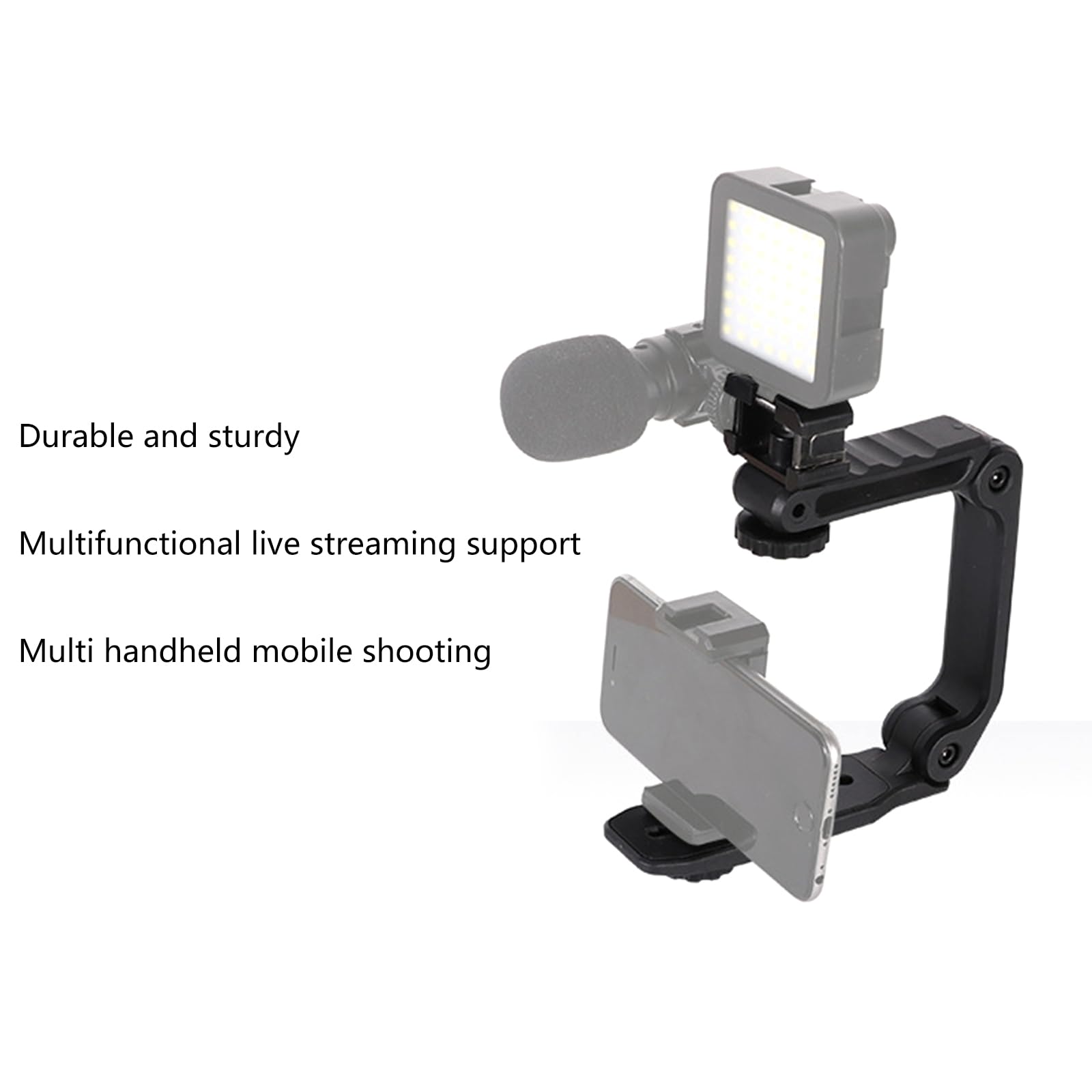 Ldbuejiaja Professional Handle Video Grip For Shots And Clear Videos Ushaped Stabilizer Universal 1/4 Screw Holes Video Stabilizer