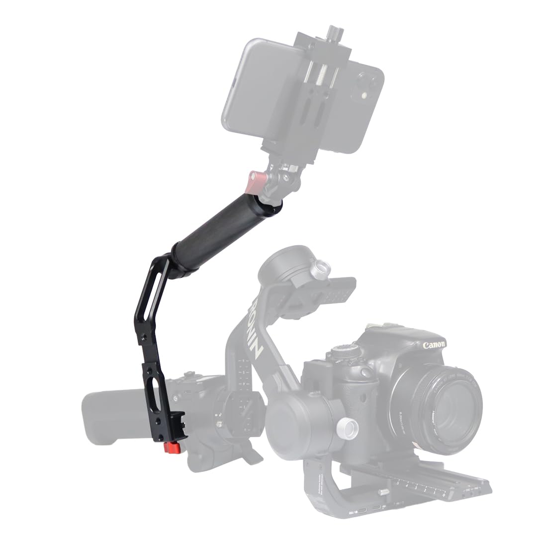 Novelgoal Carbon Fiber L Bracket Handle Grip With Foldable Cold Shoe Mount Compatible With Dji Ronin Rs2 Rsc2 Mini Handheld Gimbal Stabilizer Accessory (Handle)