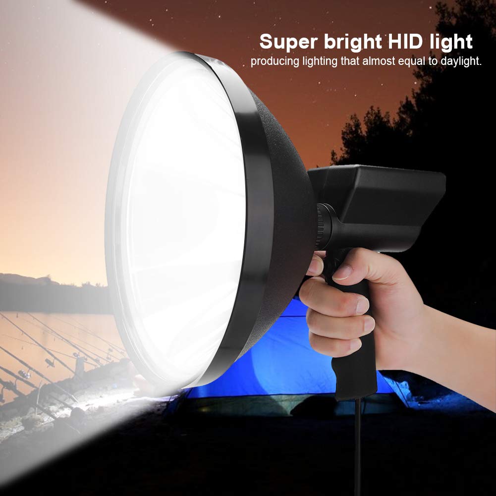 Yosoo Spotlight Led Handheld Torch,Hid Handheld Spotlights 9Inch 100W 12V Spot Light For Offroad Fishing Camping
