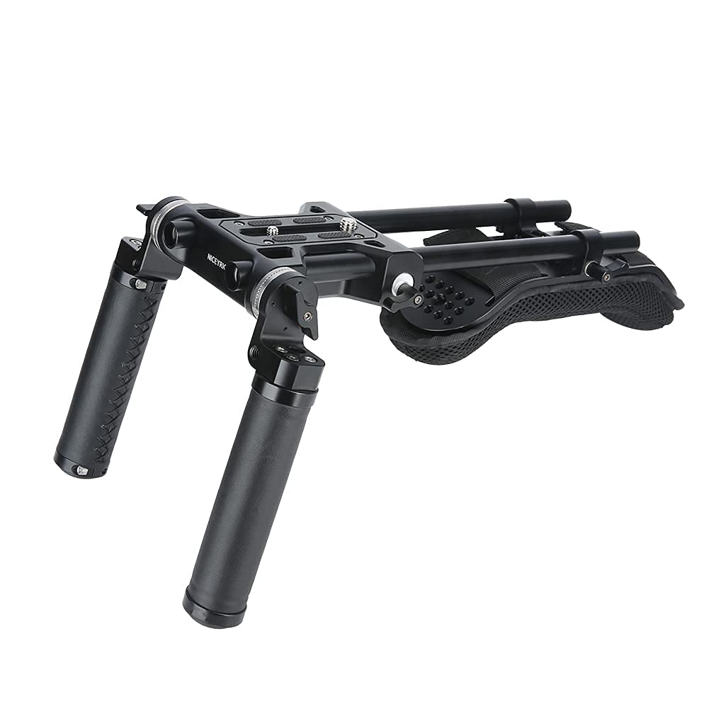 Niceyrig 15Mm Rod Rail Shoulder Rig Support System Applicable For Canon C300 C200 C100, Sony Fs7 Fs5 Fx9, Red Dsmc2 Cinema Camcorder And Dslr Camera, Rosette Mount Heavy Rig - 410