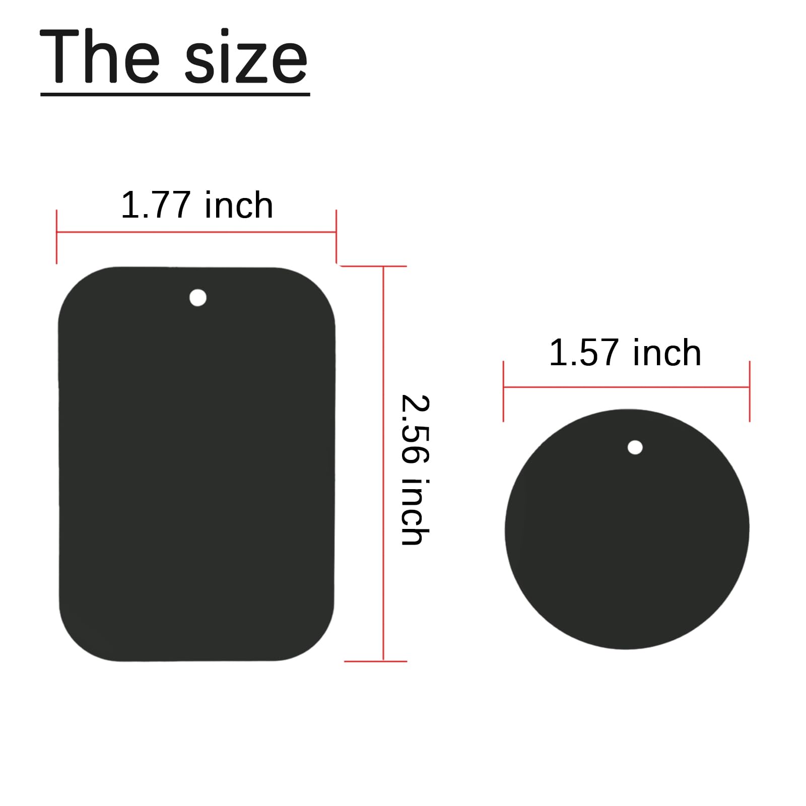 Dstelin Universal Metal Plate 4 Pack For Magnetic Phone Car Mount Holder Cradle, Compatible With All Magnetic Mounts- 2 Rectangle And 2 Round, Black