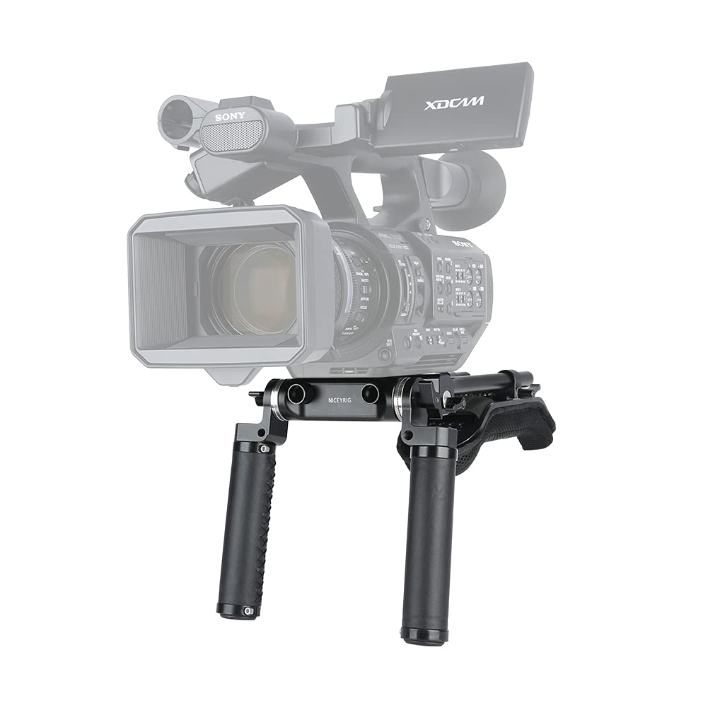 Niceyrig 15Mm Rod Rail Shoulder Rig Support System Applicable For Canon C300 C200 C100, Sony Fs7 Fs5 Fx9, Red Dsmc2 Cinema Camcorder And Dslr Camera, Rosette Mount Heavy Rig - 410