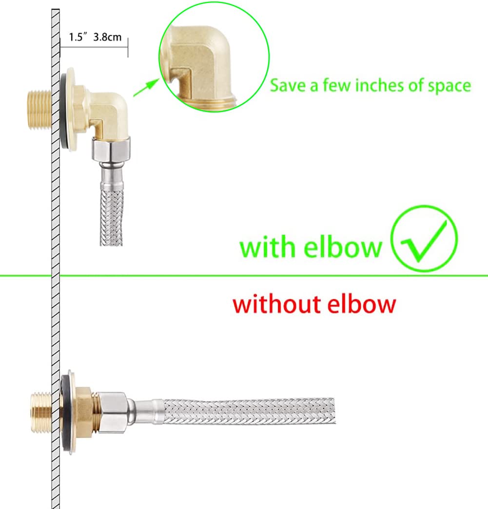 Worldwhere Wall Mount Commercial Faucet Installation Kit,Brass 2 Pack Backsplash Mount Set For Stainless Steel Commercial Kitchen Prep & Utility Sink, G1/2