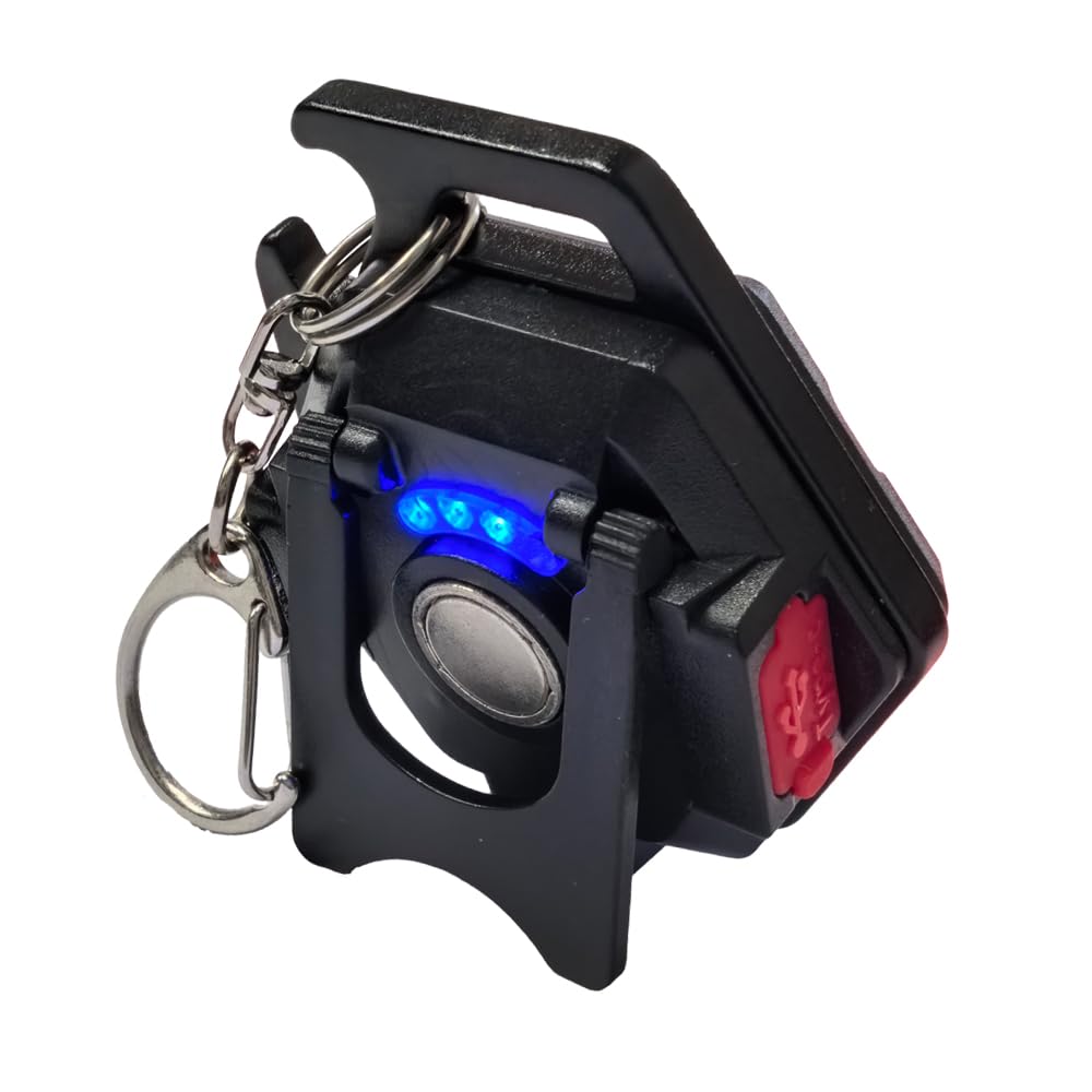 Obonsile Magnetic Keychain Flashlight - 1000 Lumens Cob Rechargeable Torch W/6 Modes & Bottle Opener, Hands- Magnetic Base For Camping, Cycling, Car Repair, Emergency Kit (Compact 3.35In)