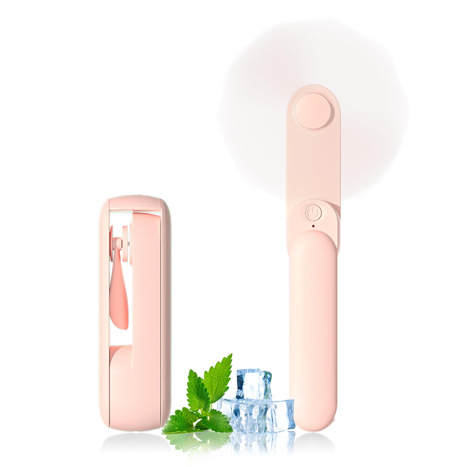 Portable Handheld Fan, 2 In 1 Mini Hand Fan, Battery Operated [8-15 Working Hours], Usb Rechargeable - Koospark