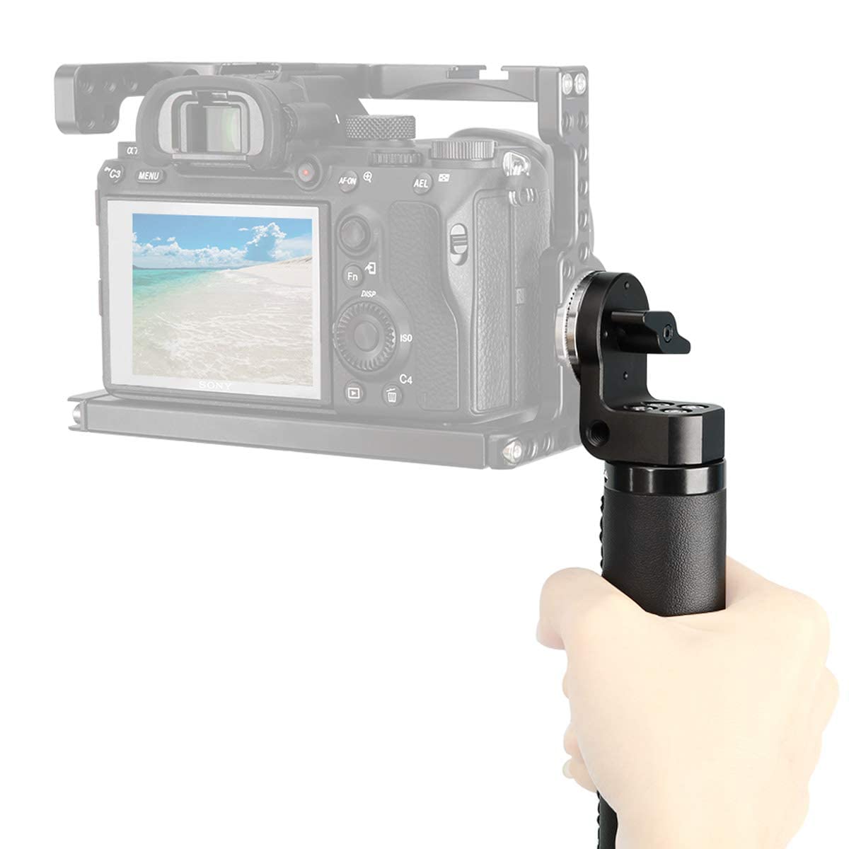 Niceyrig Leather Rosette Handle M6 Thread Mount, Applicable For 15Mm Camera Shoulder Rig Rod Support System