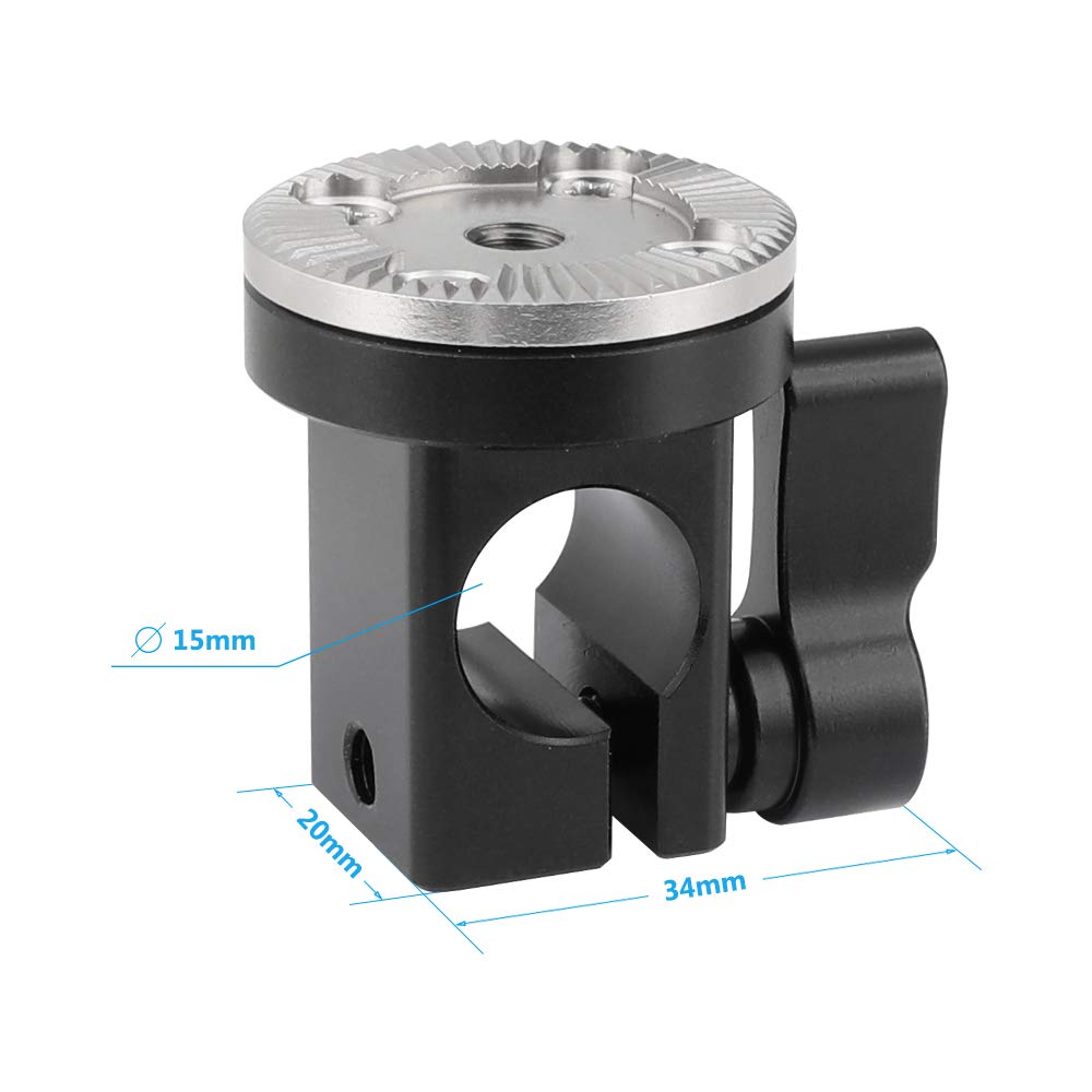 Camvate 15Mm Single Rail Rod Clamp With M6 Rosette Mount For Dslr Camera Cage Handgrip - 2319
