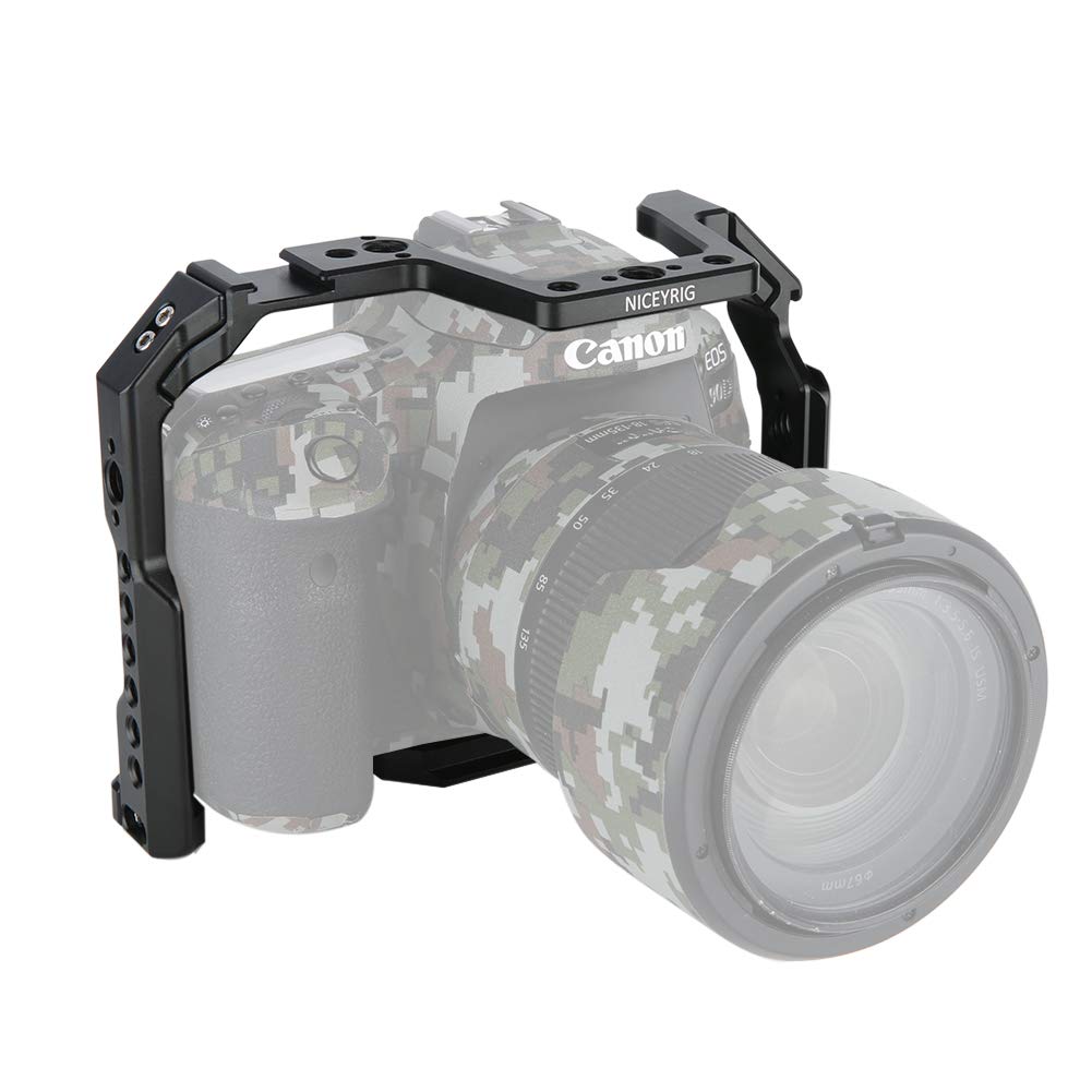 Niceyrig Camera Cage For Canon 80D 90D 70D, With Nato Rail Cold Shoe And 1/4 3/8 Locating Hole - 371