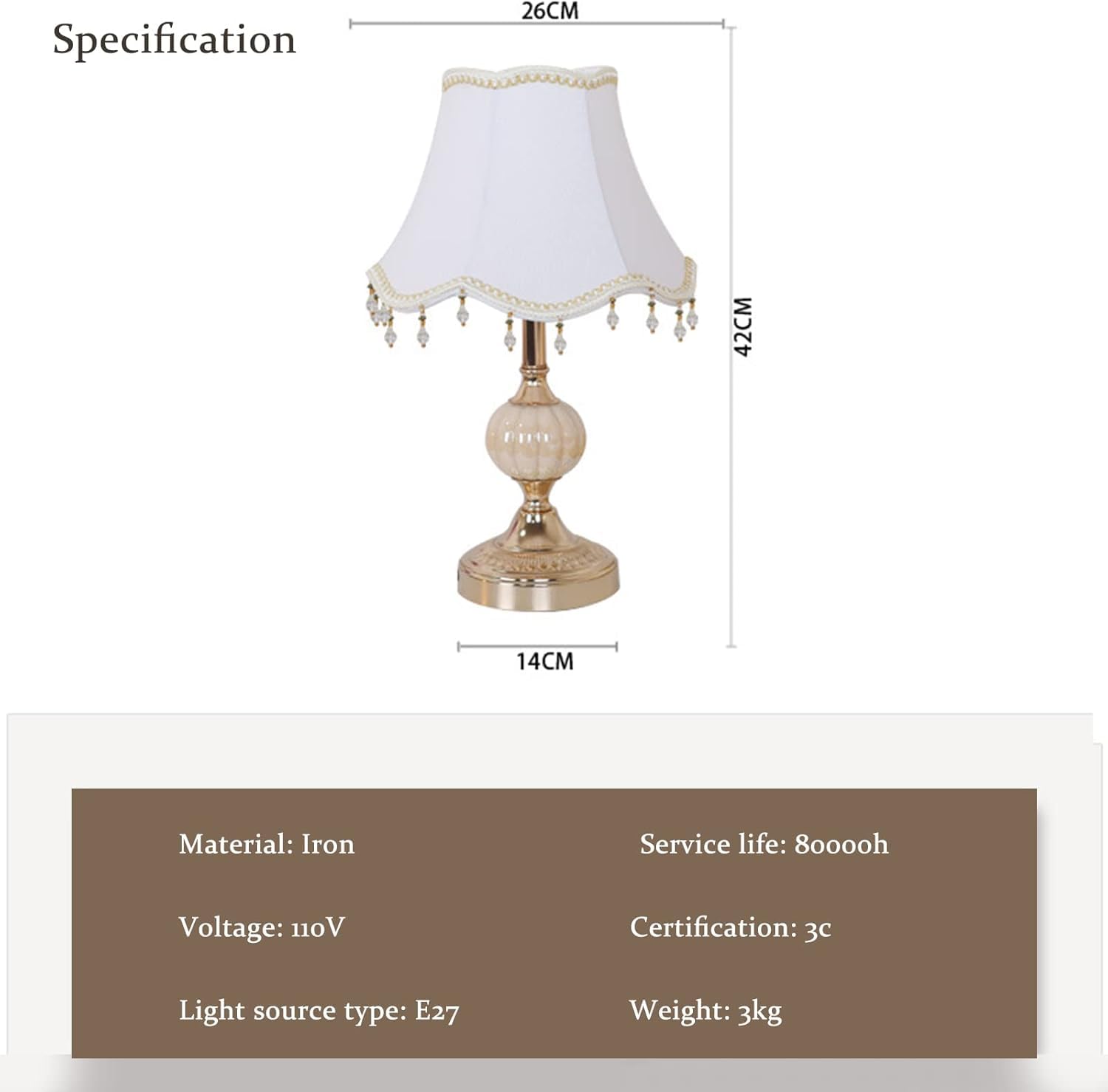 Sandyha Classical Tiffany European Style Table Lamp Fabric Drum Shade And Gold Base American Decor Classic Bedside Desk Nightstand Table Lamp For Bedroom Living Room