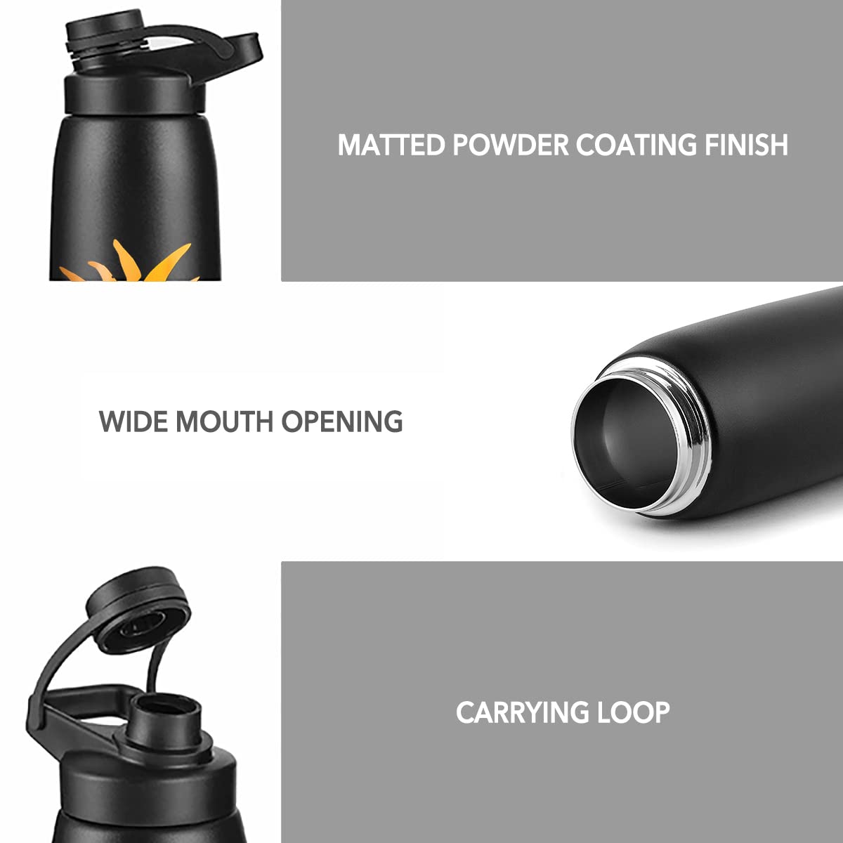 Life'S Easy Stainless Steel Water Bottle - Spout Lid Design - Double Wall Insulation And Wide Mouth