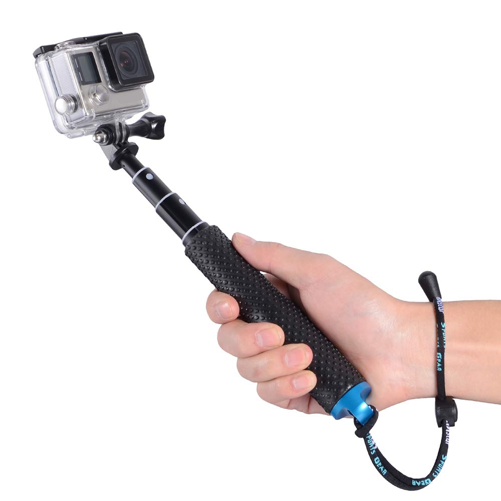 Trehapuva 19” Short Extension Selfie Stick Compact Handle Grip Adjustable Waterproof Monopod Pole Compatible With Gopro Hero 13 12 11 10 9 8 7 6 5 Akaso Dji Osmo Action Camera(Mini Size)