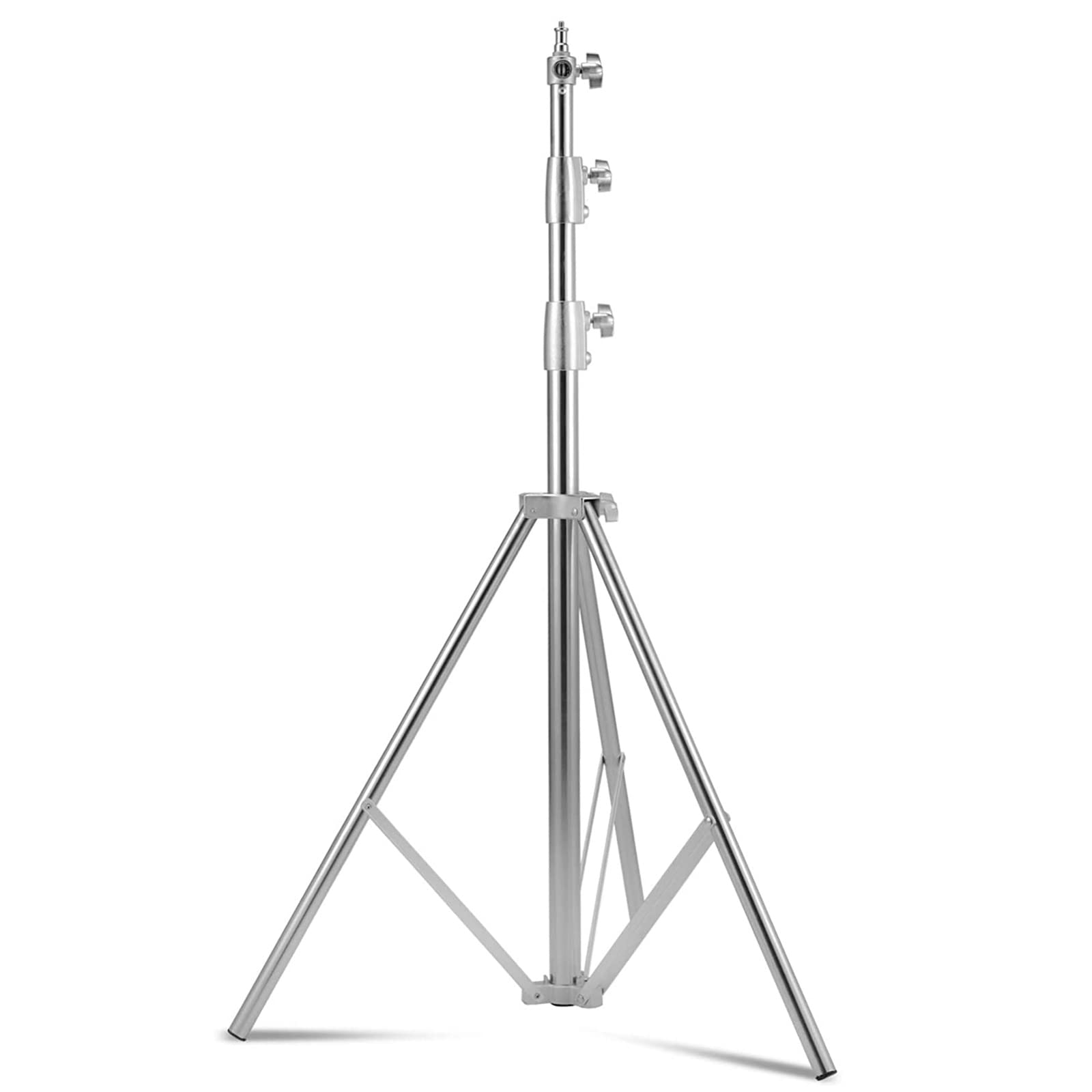 Lapgood Stainless Steel Light Stand 110 Inch/9.5Ft /2.8M, Spring Cushioned Heavy Duty Tripod Stand With 1/4-Inch To 3/8-Inch Universal Adapter For Photography Studio Monolight Reflector Portrait