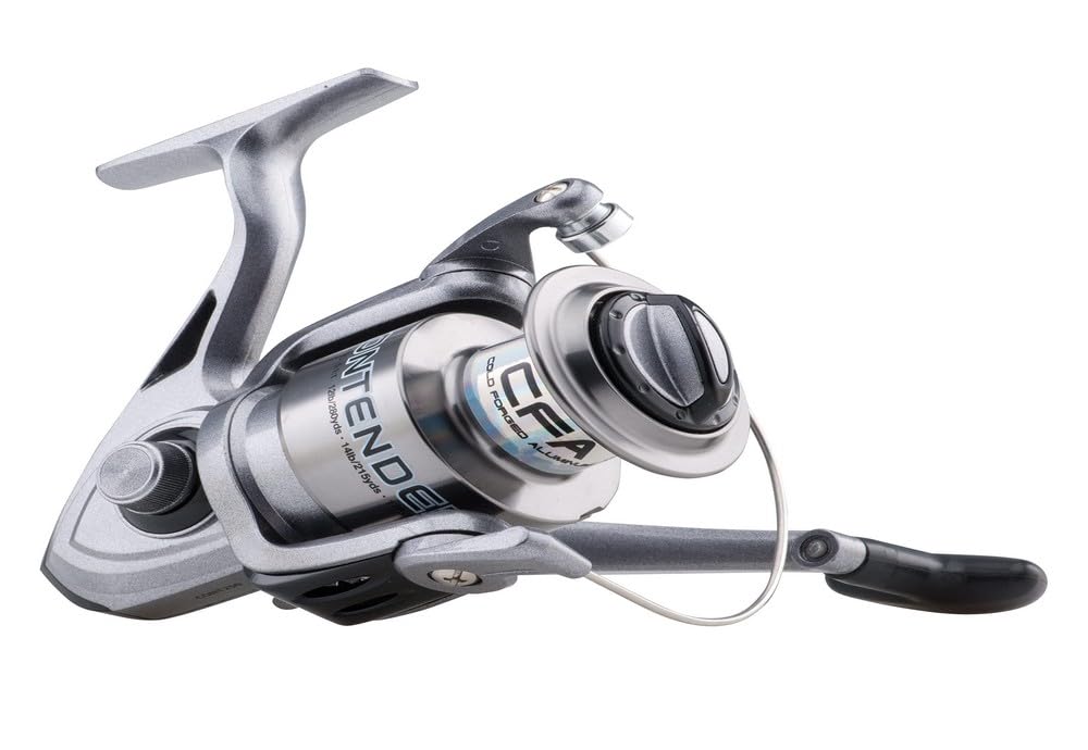 Shakespeare Contender Spinning Fishing Reel, Size 60, Instant Anti-Reverse, Oil Felt Front Drag System, Durable Aluminum Spool