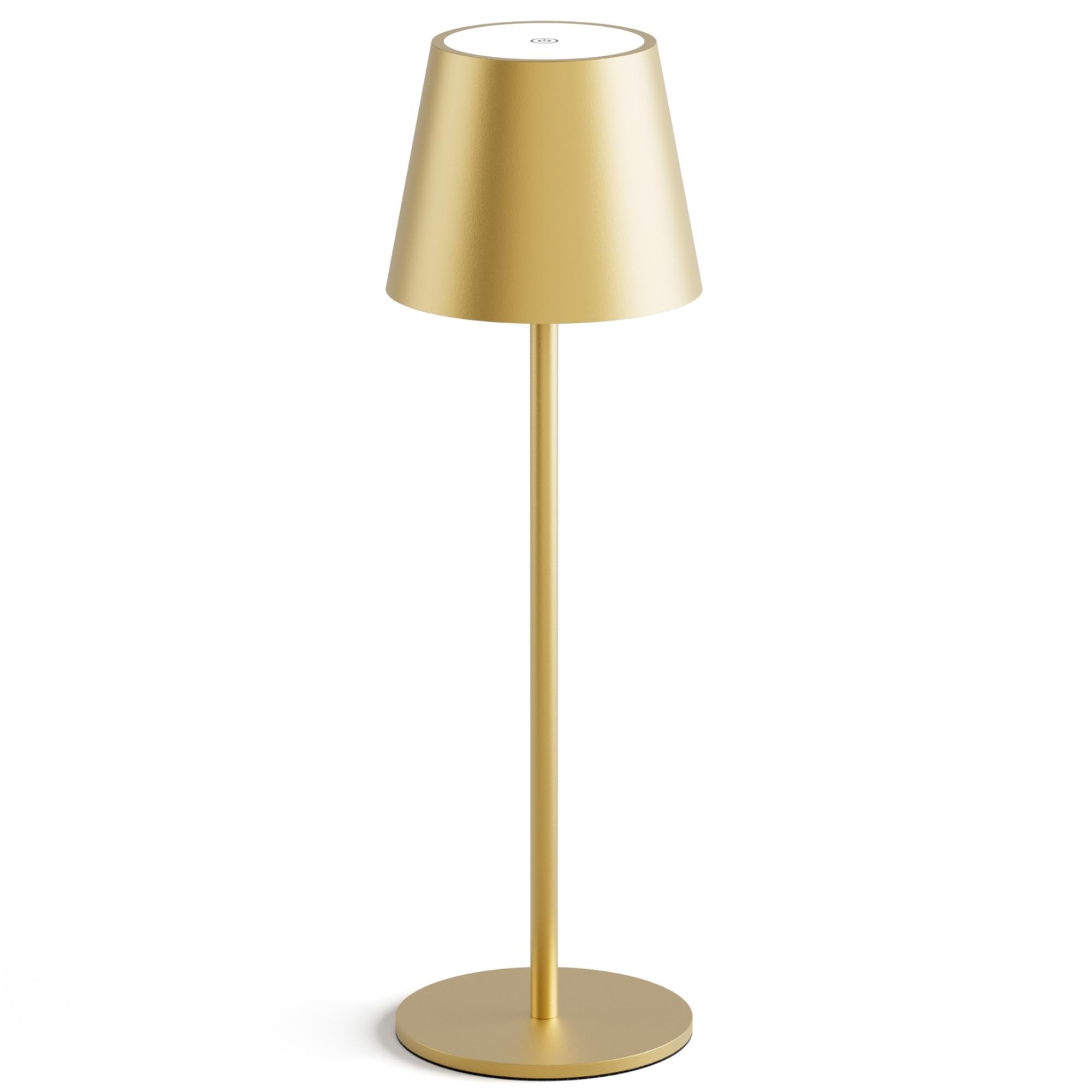 Irotine 1-Pack Gold Led Cordless Table Lamp, Rechargeable Battery Desk Lamp 3W 5000Mah Battery Operated, Ip54 Waterproof|3000K Warm Light|Stepless Dimming Outdoor Table Lamp For Restaurant/Dinner