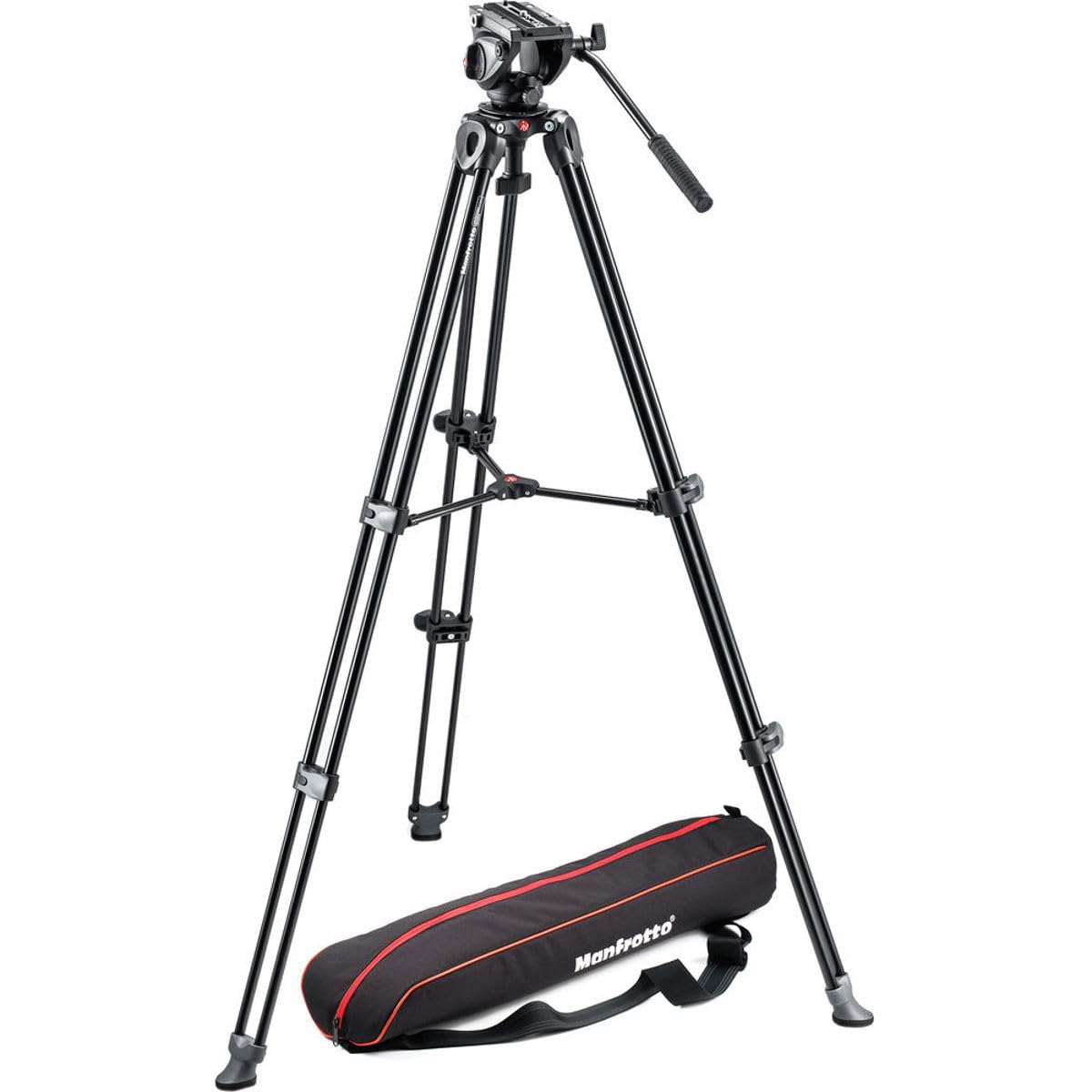 Manfrotto Mvk500Am Lightweight Fluid Video System With Twin Legs And Middle Spreader (Black)