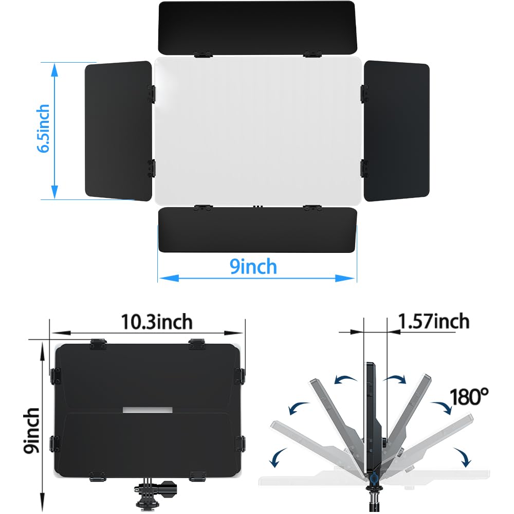 Pixel P30 Video Light Kit, 2-Pack 62" Tripod Photography Lights Bi-Color Dimmable 2500-6500K Led Camera Studio Streaming Lights Photo Shooting