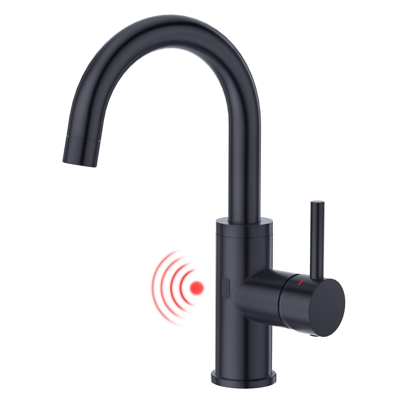 Crea Touchless Bar Sink Faucet,Black Bathroom Facuets 1 3 Holes, Single Handle Bathroom Faucets With Deck Plate,360°Swivel Stainless Steel Small Kitchen Faucet For Mini Pre Sink Rv Vanity Faucet