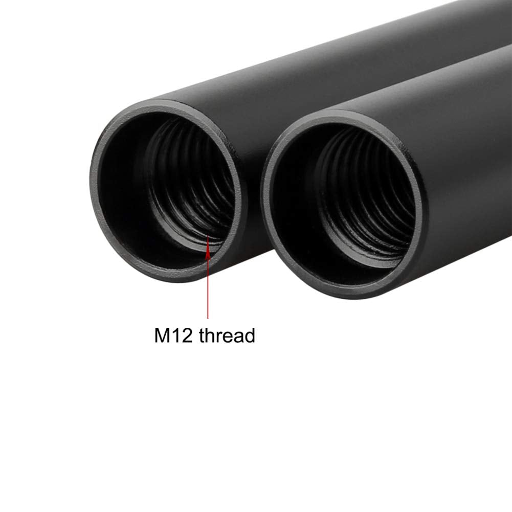 Niceyrig 6 Inch 15Mm Rods Aluminum Alloy Applicable For 15Mm Rail Matte Box, Dslr Rig Rod Support, Pack Of 2 - R071