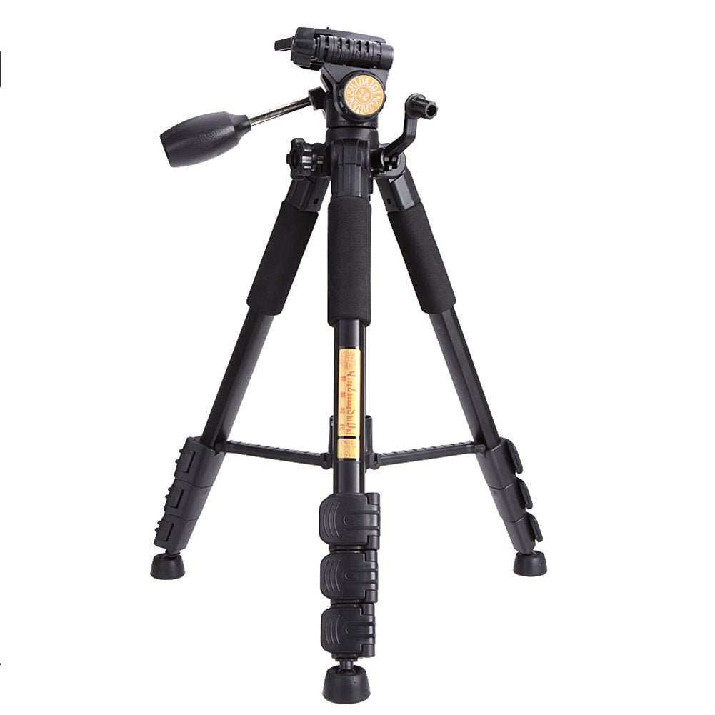 Qzsd Q111 Professional Portable Aluminum Tripod Q111 With Q08 Rocker Arm Pan Head For Digital Camera And Camcorder