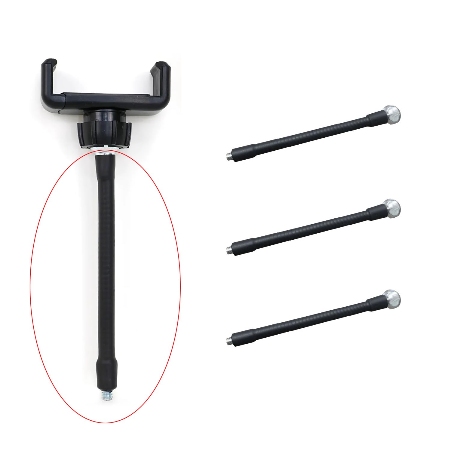 Thtrht 3 Pack Ring Light Phone Holder Support Hose Mount Replacement With 1/4 Screw 17Mm Ballhead Flexible Gooseneck Arm Connector Middle Parts For Selfie Ring Lights Phone Clip Bracket Tripod Stand