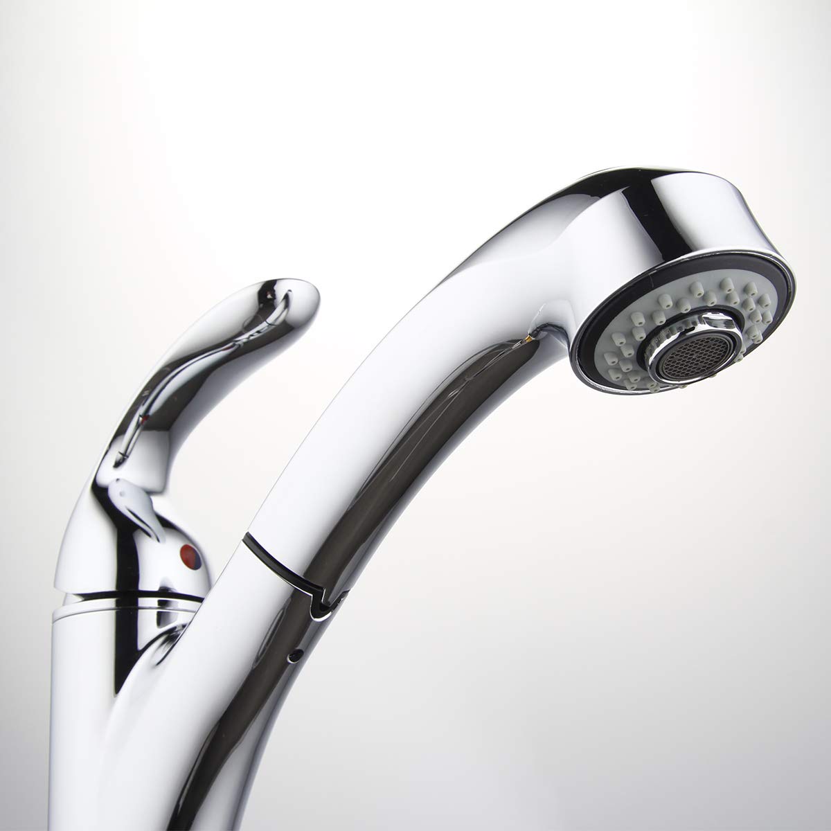 Aquenture Pf6006-Ch 8 Single Handle Pull Out Kitchen Faucet With Easy Install Quicknut Peridot, Chrome